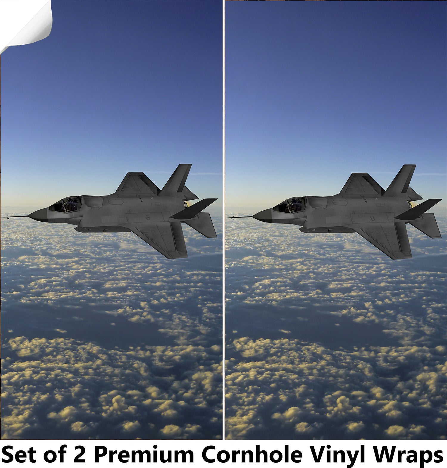 Jet In Sky Cornhole Boards Wraps (Set of 2)