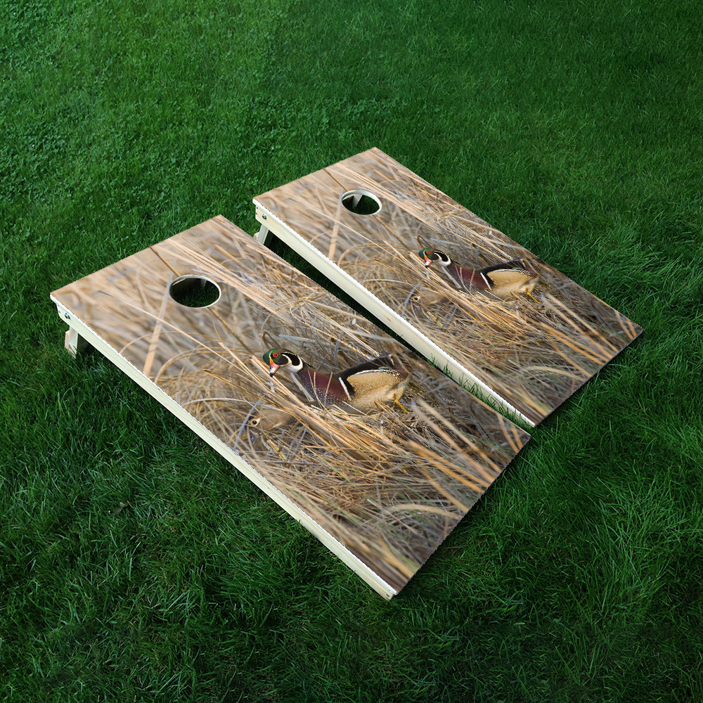 Ducks in Grass Cornhole Boards Wraps (Set of 2)