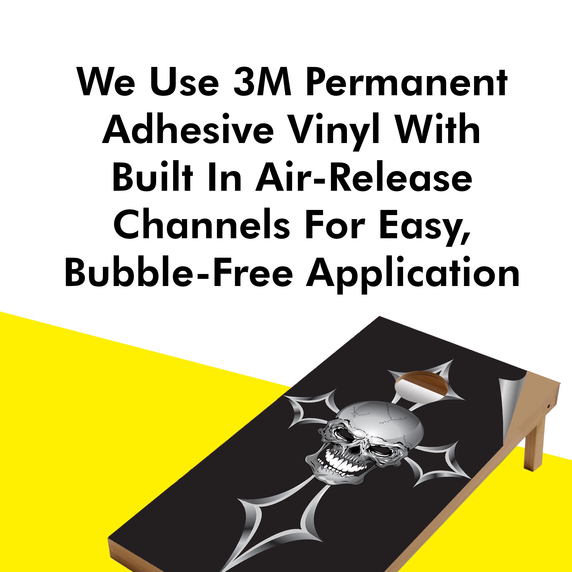 Black Cross Skull Cornhole Boards Wraps (Set of 2)