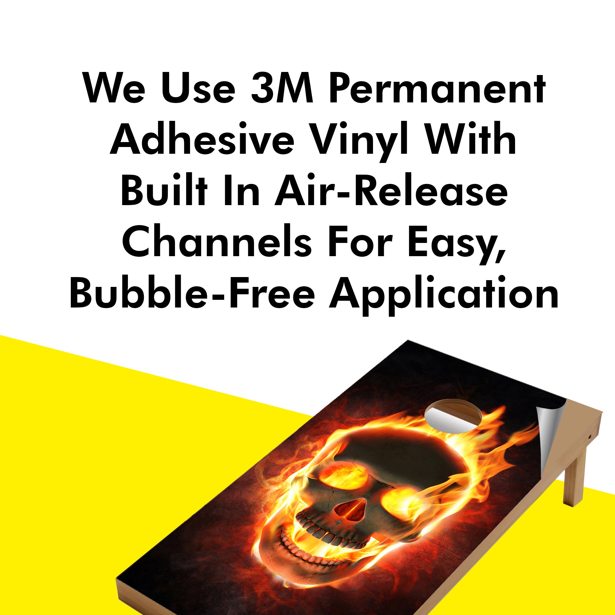 Fire Red Skull Cornhole Boards Wraps (Set of 2)
