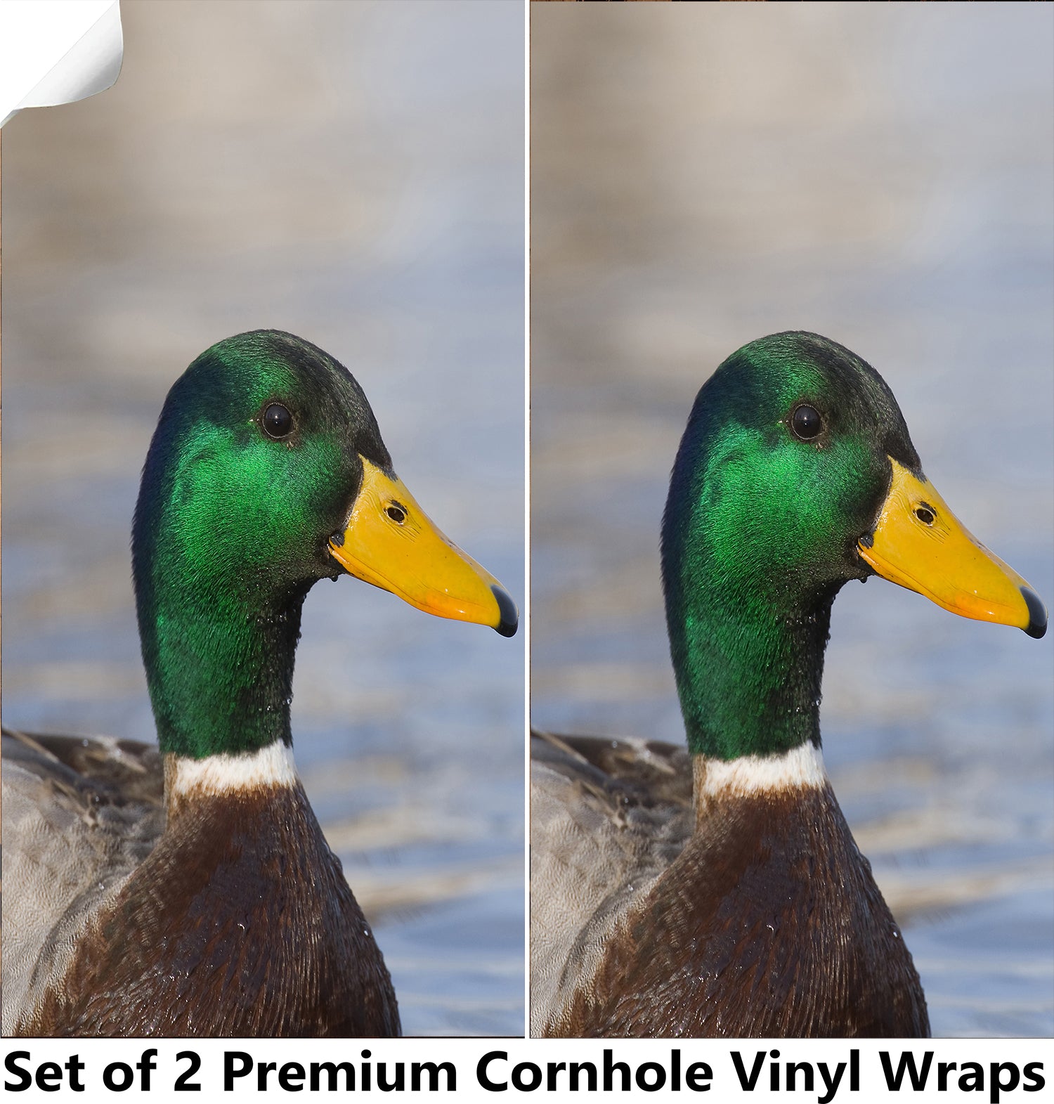 Close Up Duck Cornhole Boards Wraps (Set of 2)