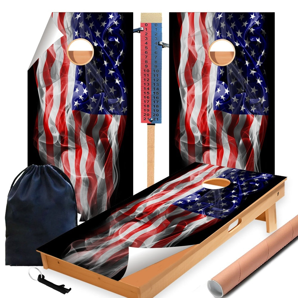 Windy Flag Cornhole Boards Wraps (Set of 2)