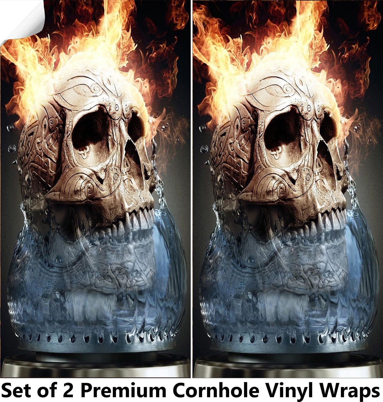 Melting Glass Cornhole Boards Wraps (Set of 2)