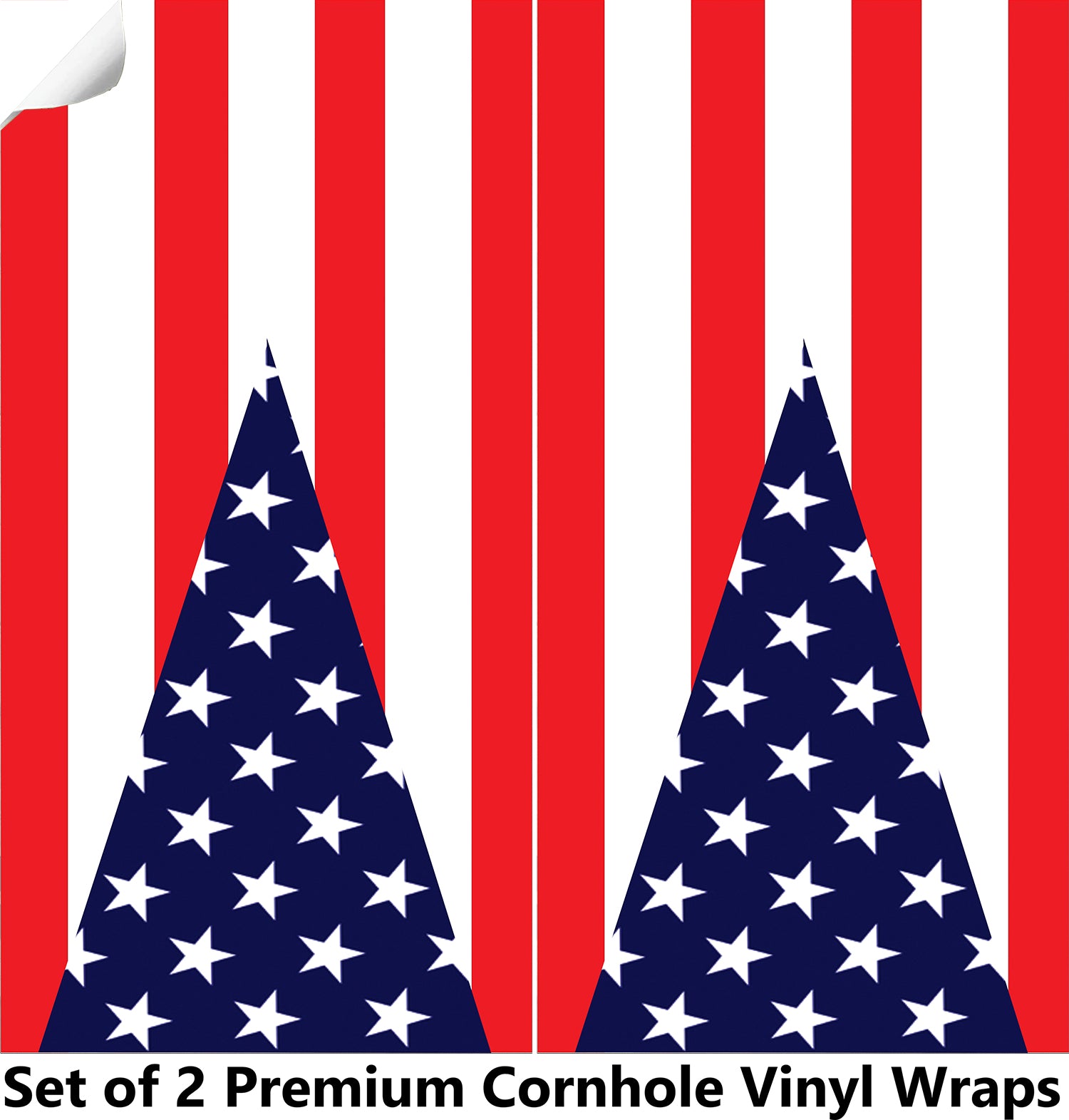 Stars Striples Cornhole Boards Wraps (Set of 2)