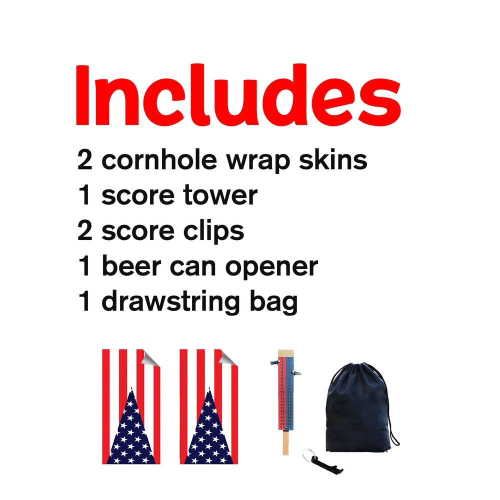 Stars Striples Cornhole Boards Wraps (Set of 2)