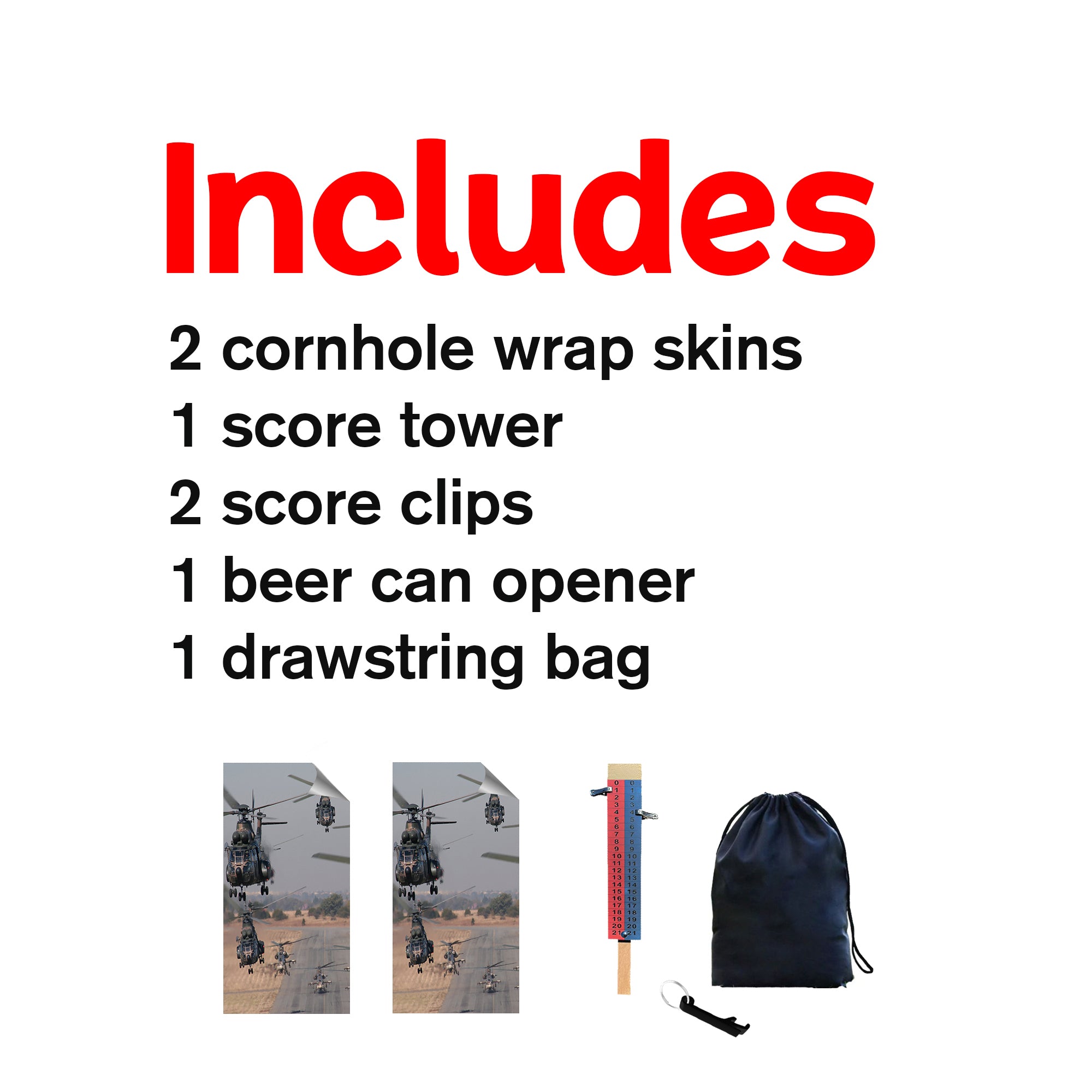 Fleet of Chopper Cornhole Boards Wraps (Set of 2)
