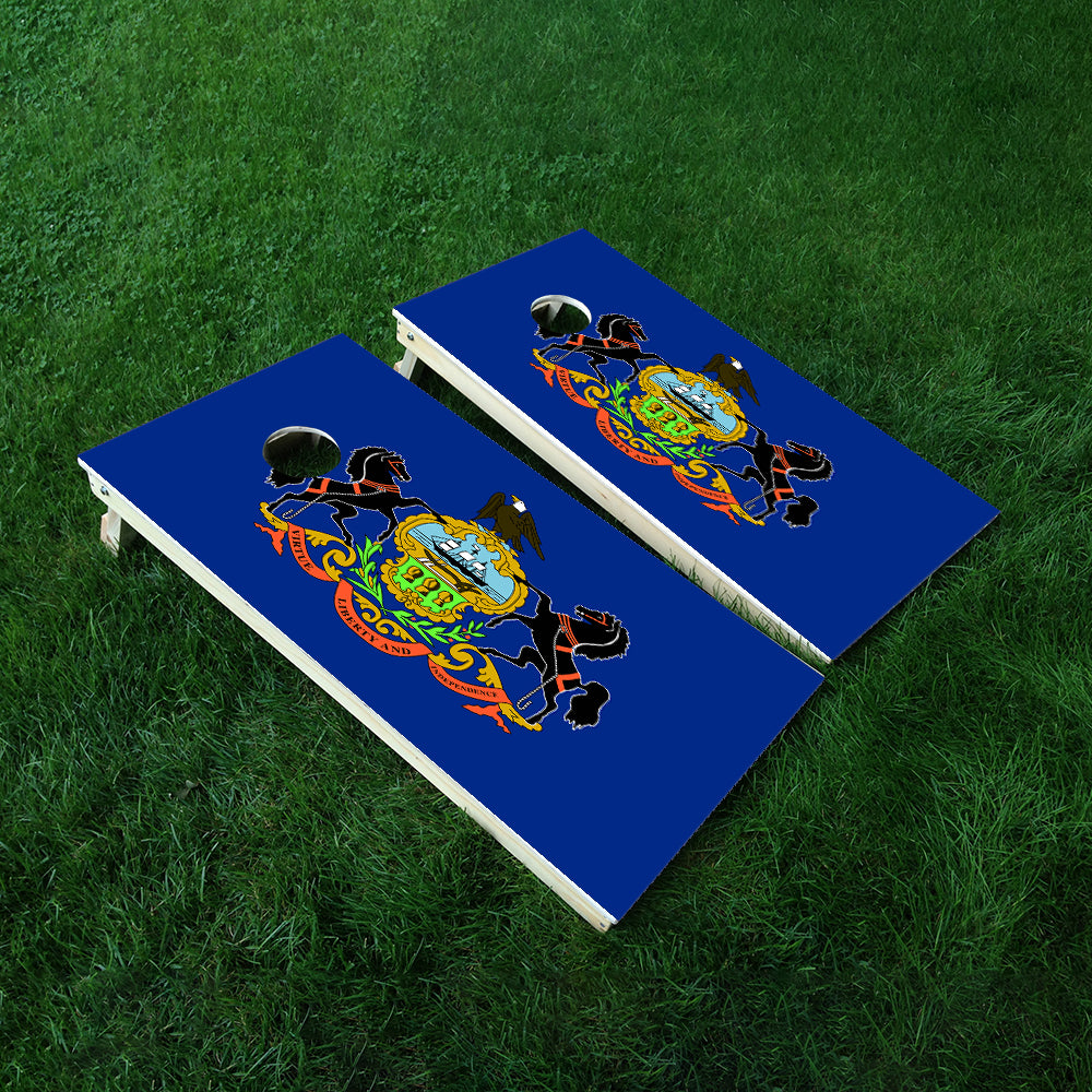 Pennsylvania Classic State Flag Cornhole Boards Wraps (Set of 2)