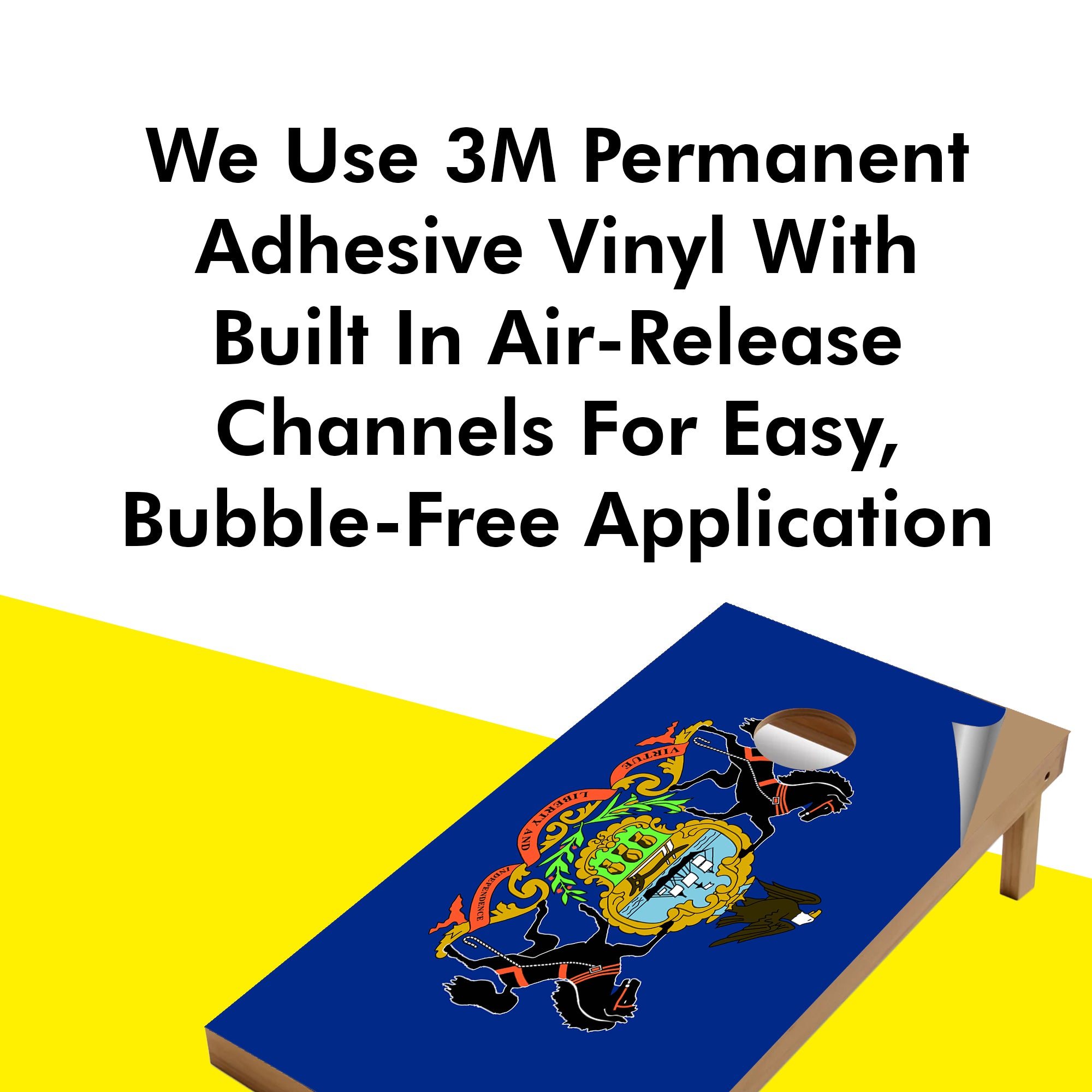 Pennsylvania Classic State Flag Cornhole Boards Wraps (Set of 2)