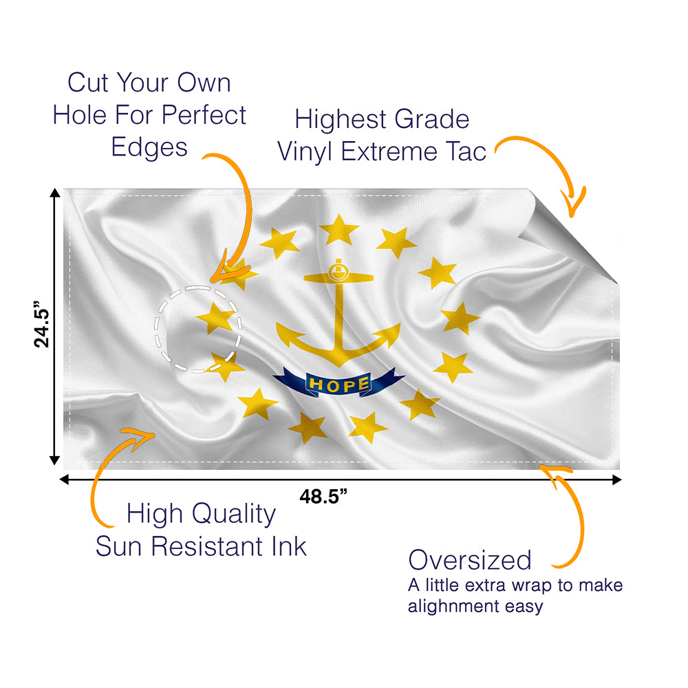 Rhode Island Classic State Flag Cornhole Boards Wraps (Set of 2)