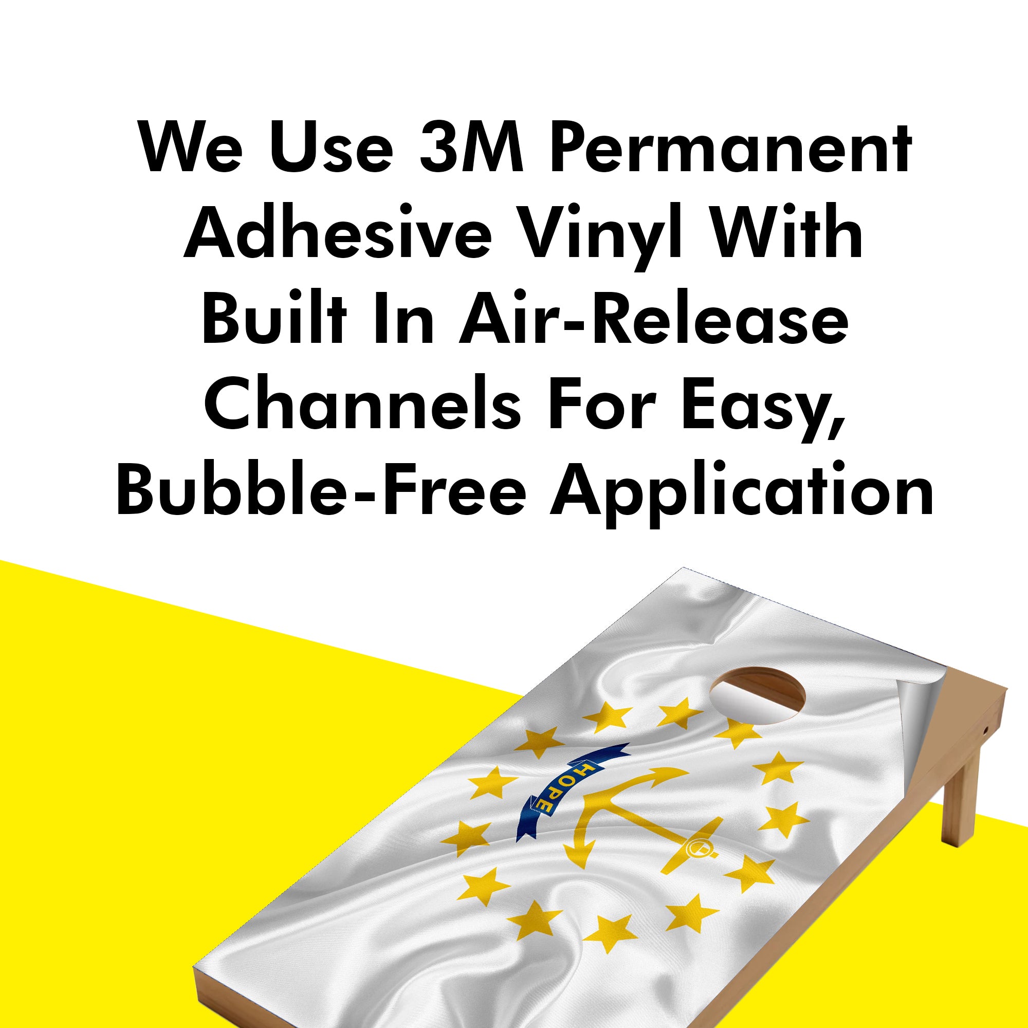 Rhode Island Classic State Flag Cornhole Boards Wraps (Set of 2)