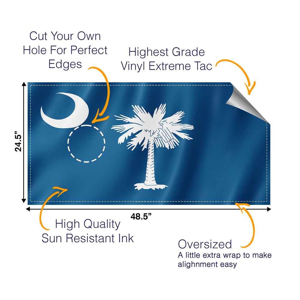 South Carolina Classic State Flag Cornhole Boards Wraps (Set of 2)