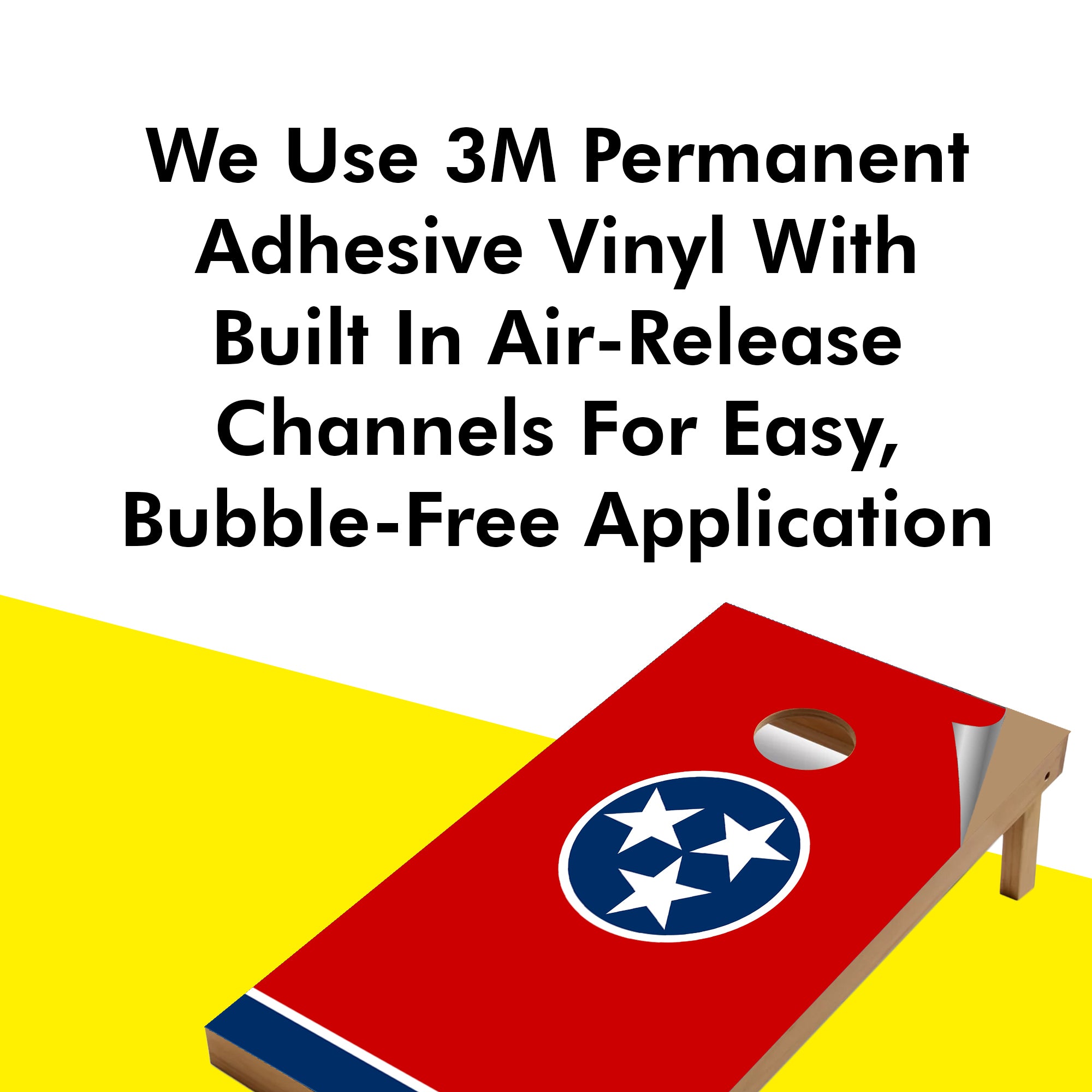 Tennessee Classic State Flag Cornhole Boards Wraps (Set of 2)