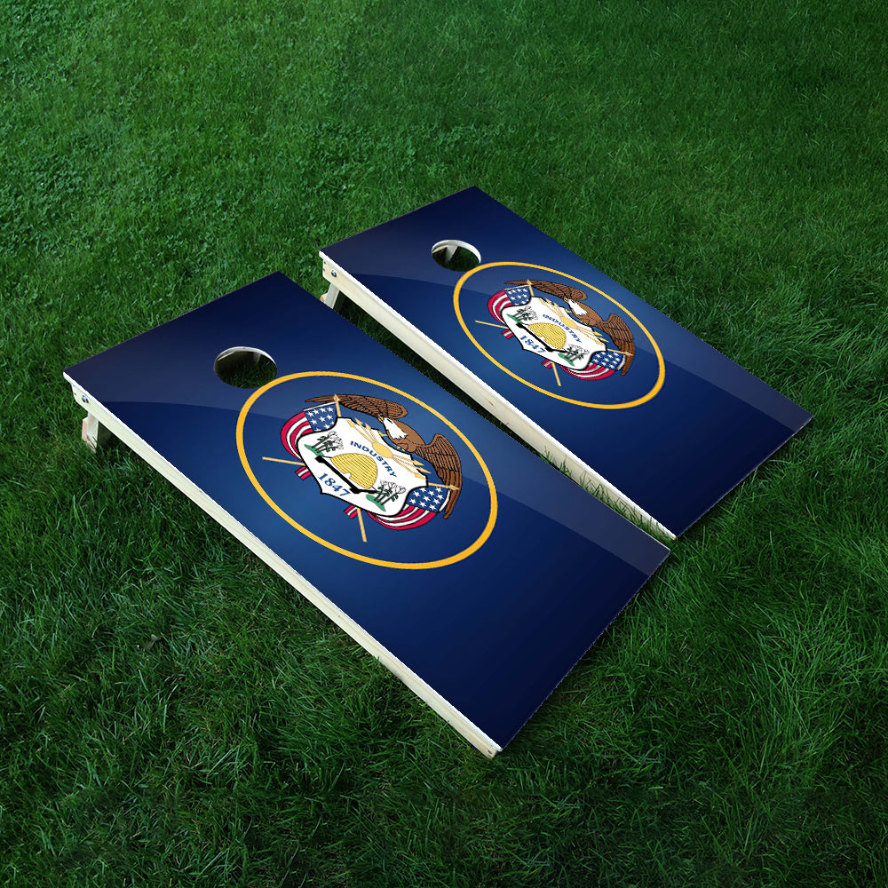 Utah Classic State Flag Cornhole Boards Wraps (Set of 2)
