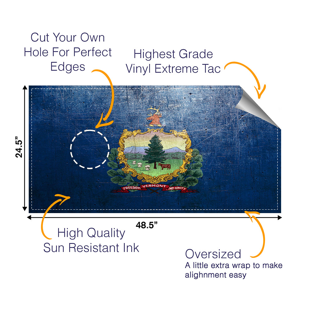 Vermont Classic State Flag Cornhole Boards Wraps (Set of 2)