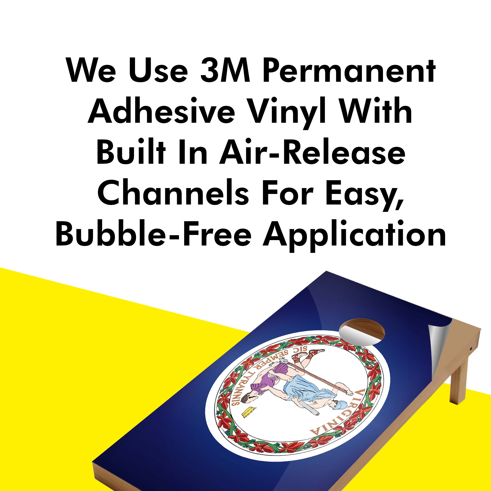 Virginia Classic State Flag Cornhole Boards Wraps (Set of 2)