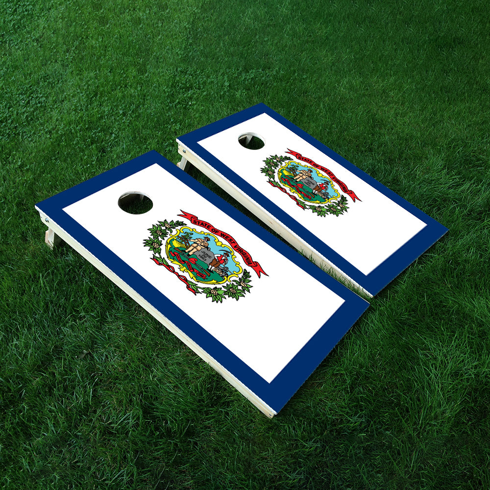 West Virginia Classic State Flag Cornhole Boards Wraps (Set of 2)