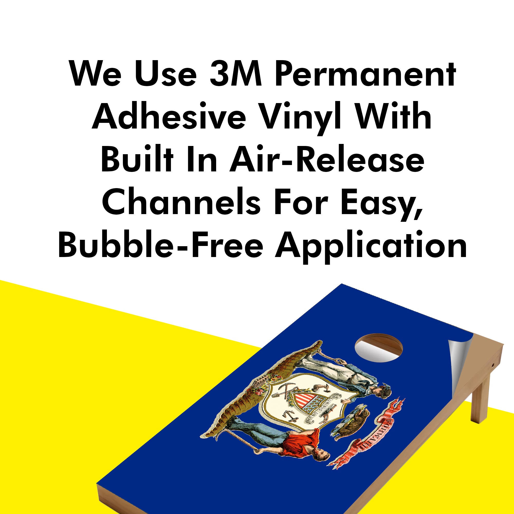 Wisconsin Classic State Flag Cornhole Boards Wraps (Set of 2)