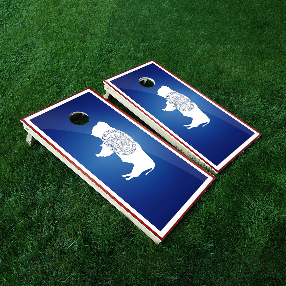 Wyoming Classic State Flag Cornhole Boards Wraps (Set of 2)