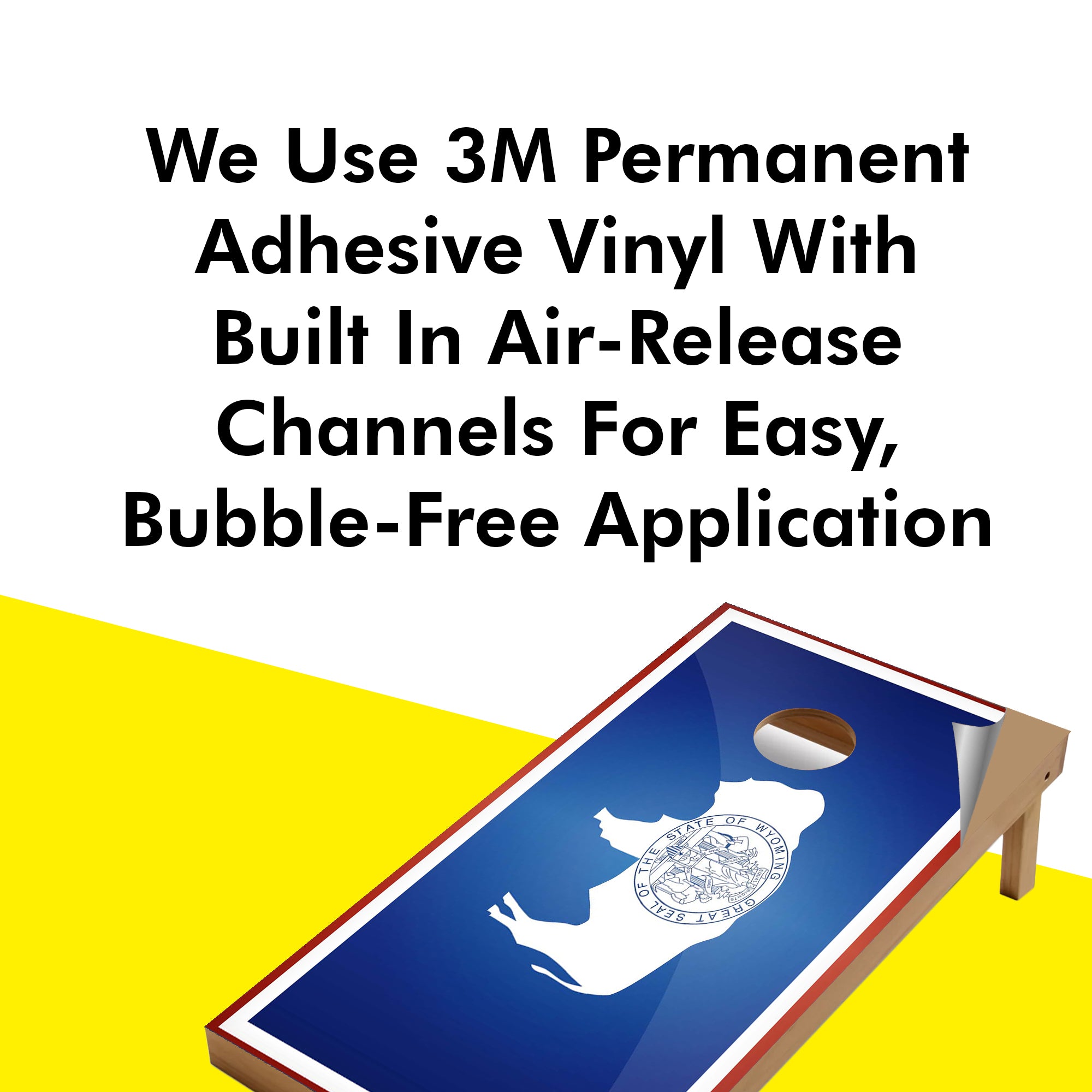 Wyoming Classic State Flag Cornhole Boards Wraps (Set of 2)