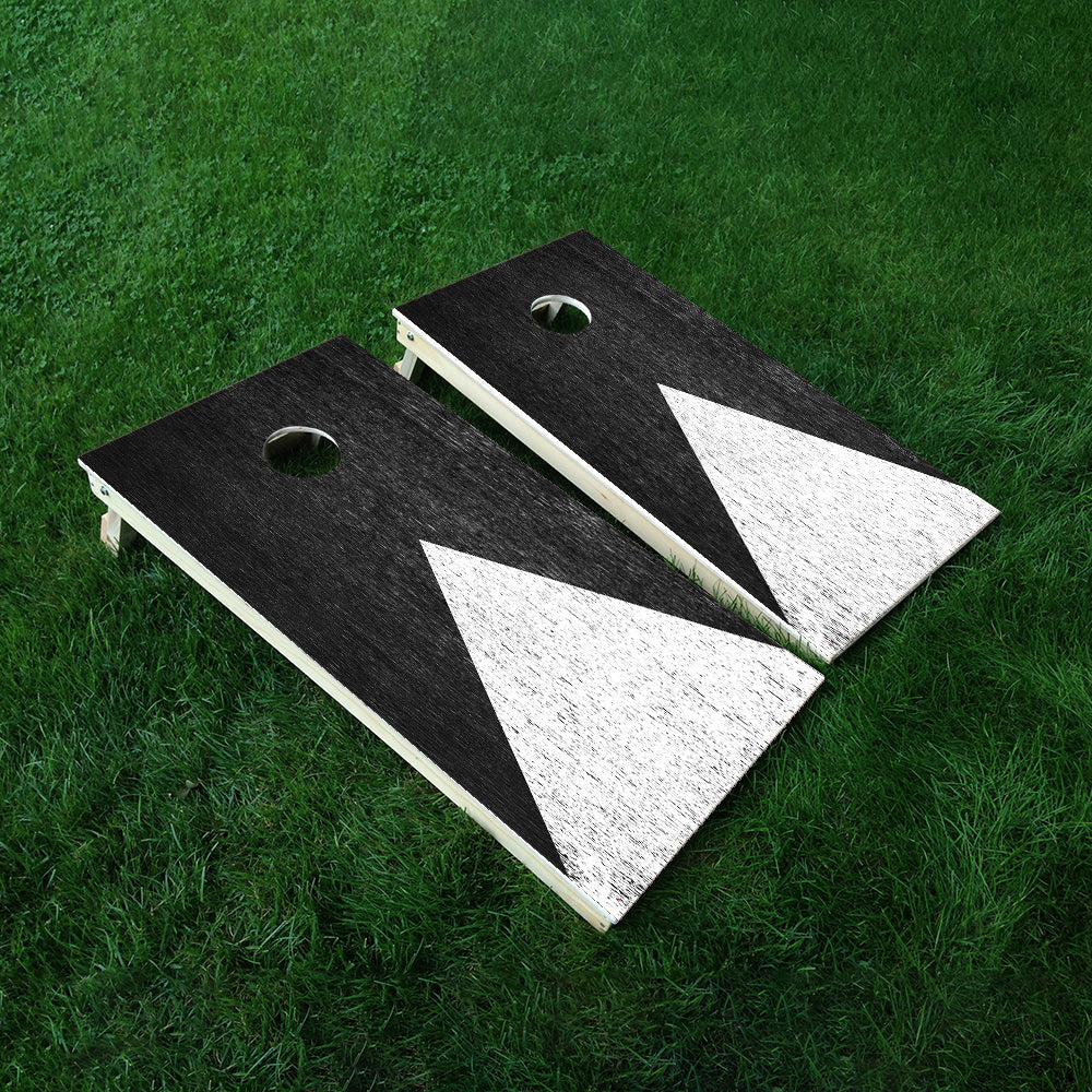 Black White Arrow Cornhole Boards Wraps (Set of 2)