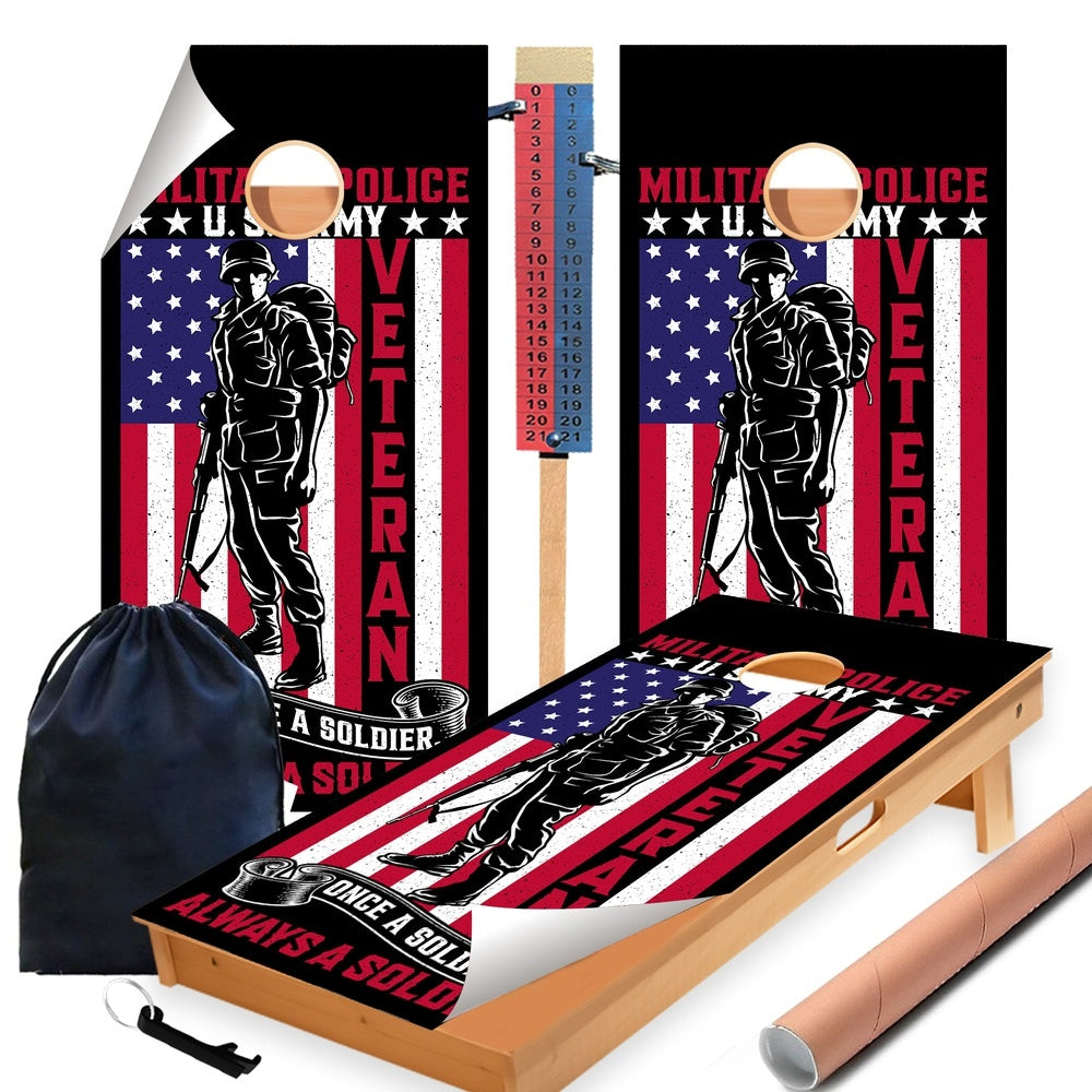 Always a Soldier Cornhole Boards Wraps (Set of 2)