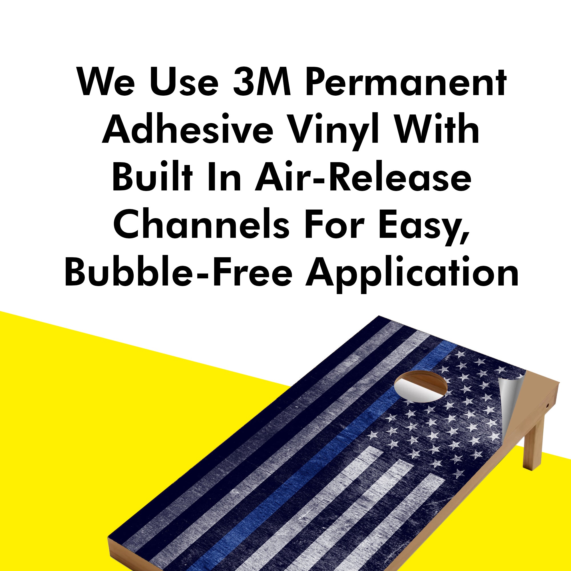 Cloudy Blue Lines Cornhole Boards Wraps (Set of 2)