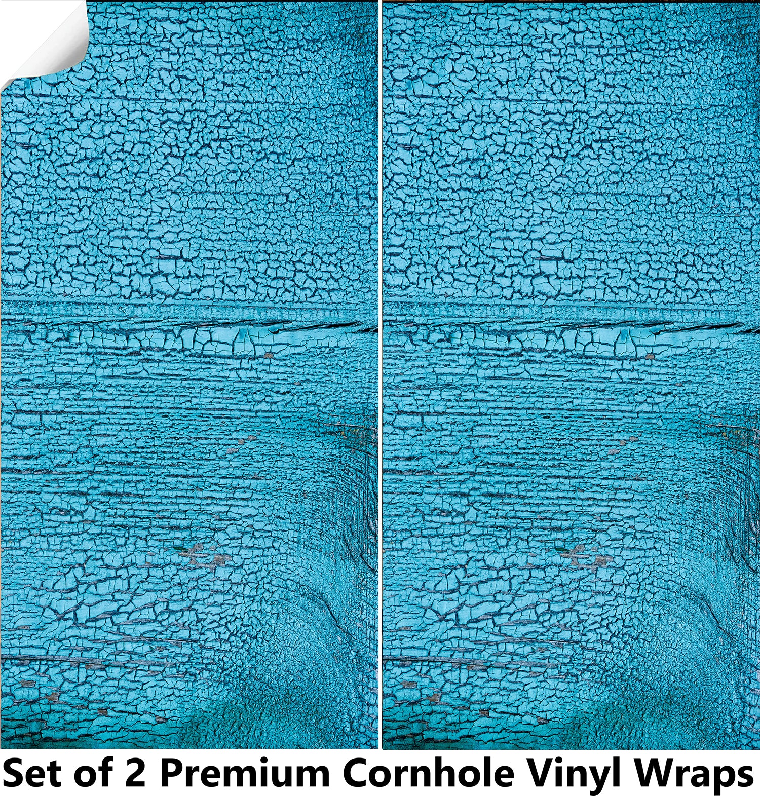 Blue Wood Cornhole Boards Wraps (Set of 2)