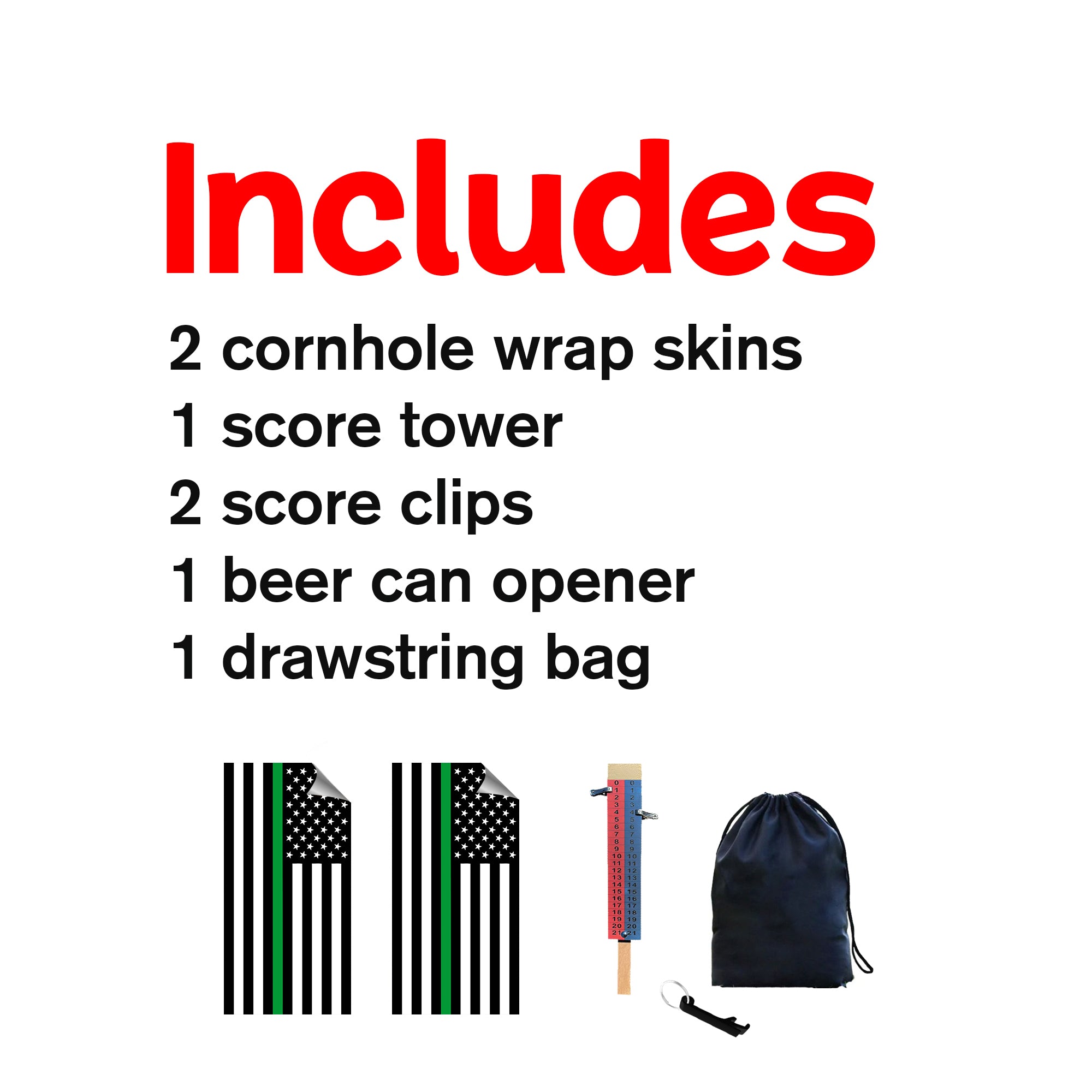 Blue Lines Wood Cornhole Boards Wraps (Set of 2)