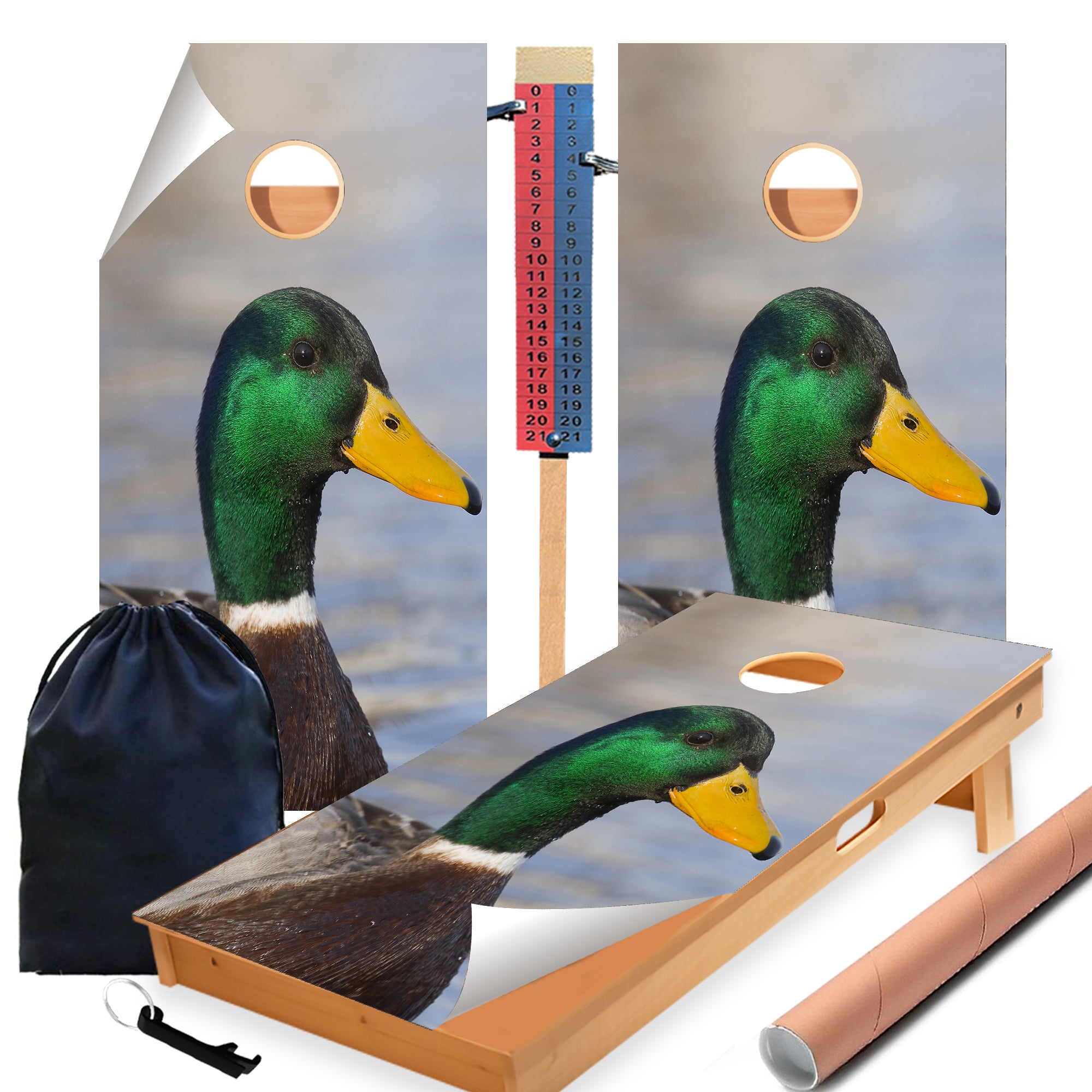 Close Up Duck Cornhole Boards Wraps (Set of 2)