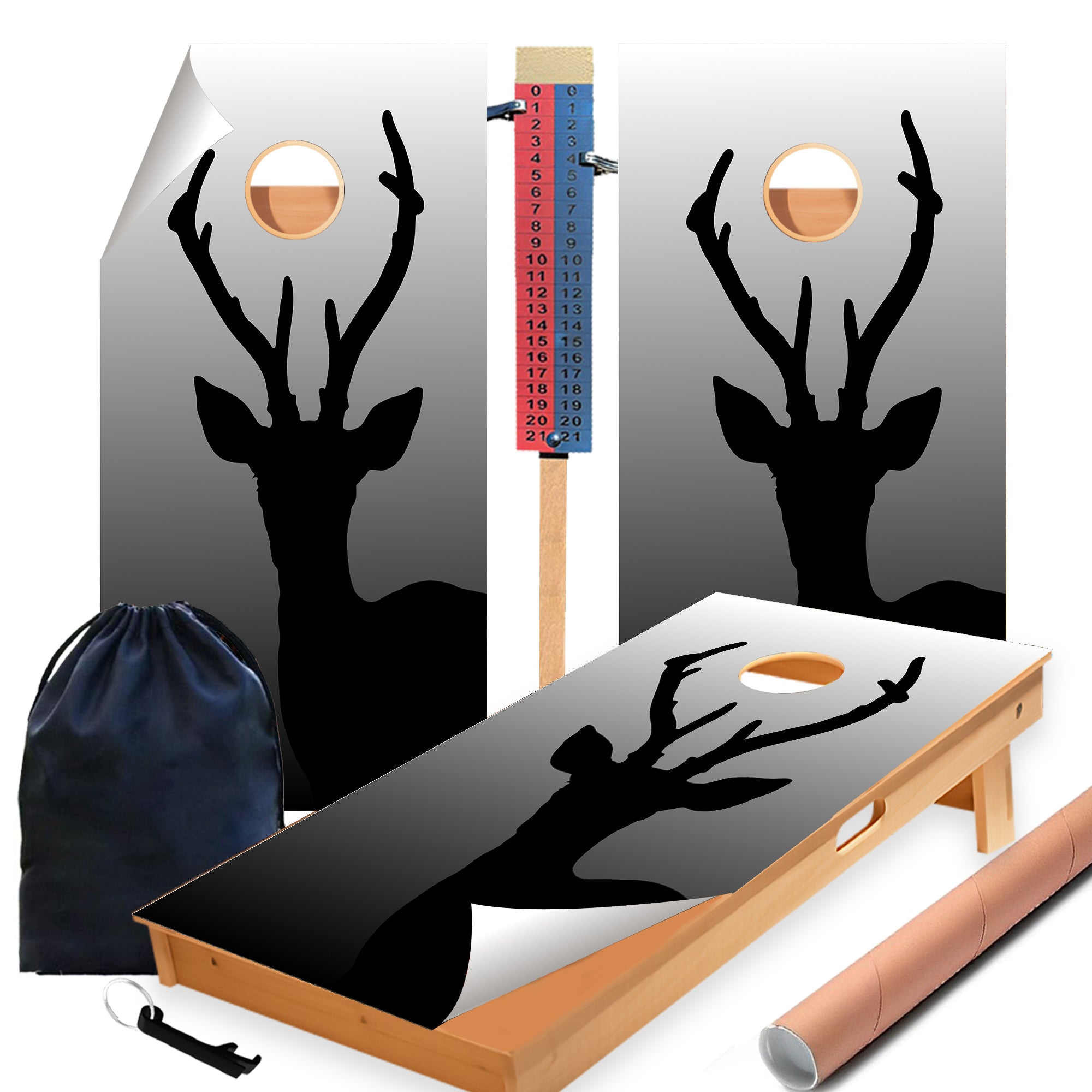 Black Deer Cornhole Boards Wraps (Set of 2)