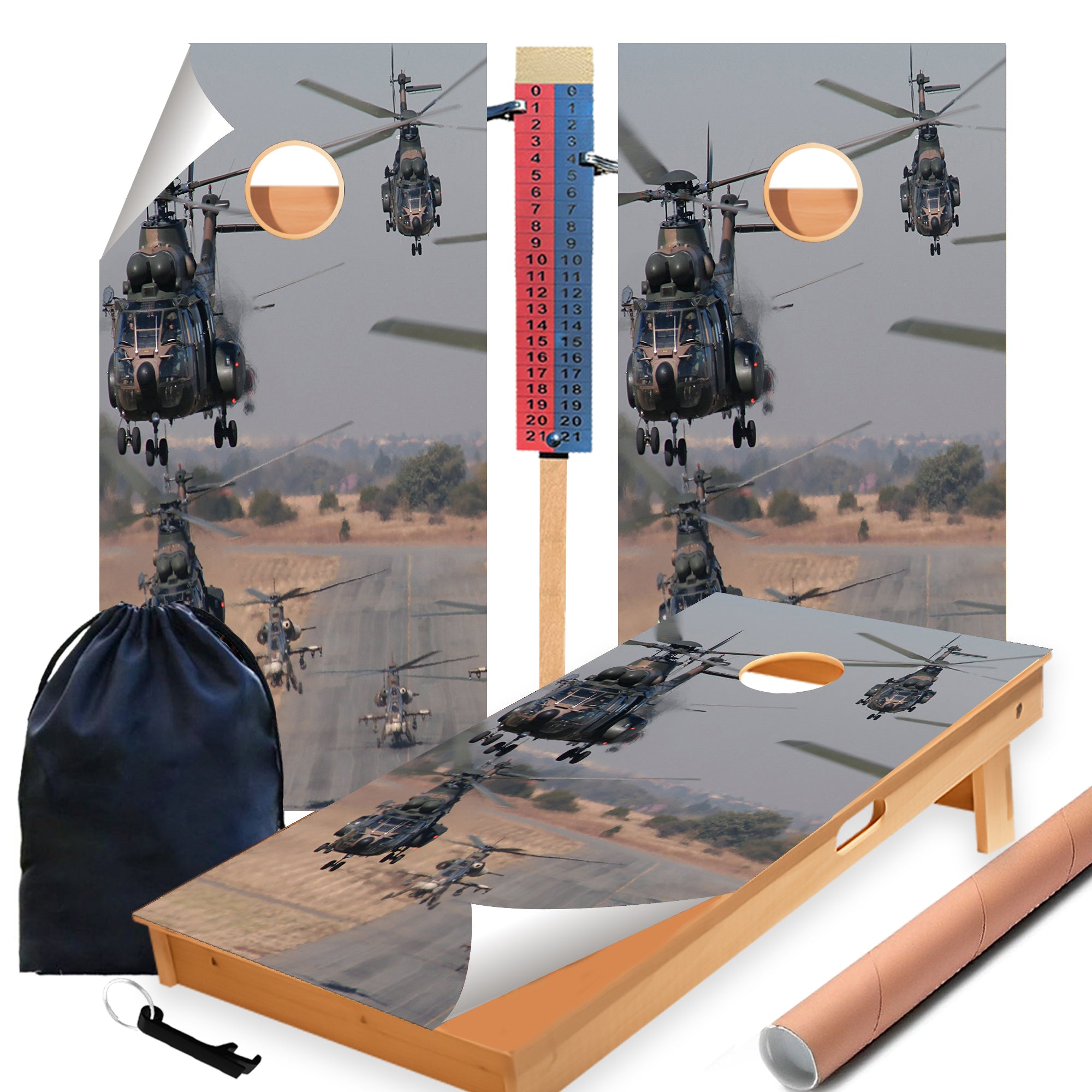 Fleet of Chopper Cornhole Boards Wraps (Set of 2)