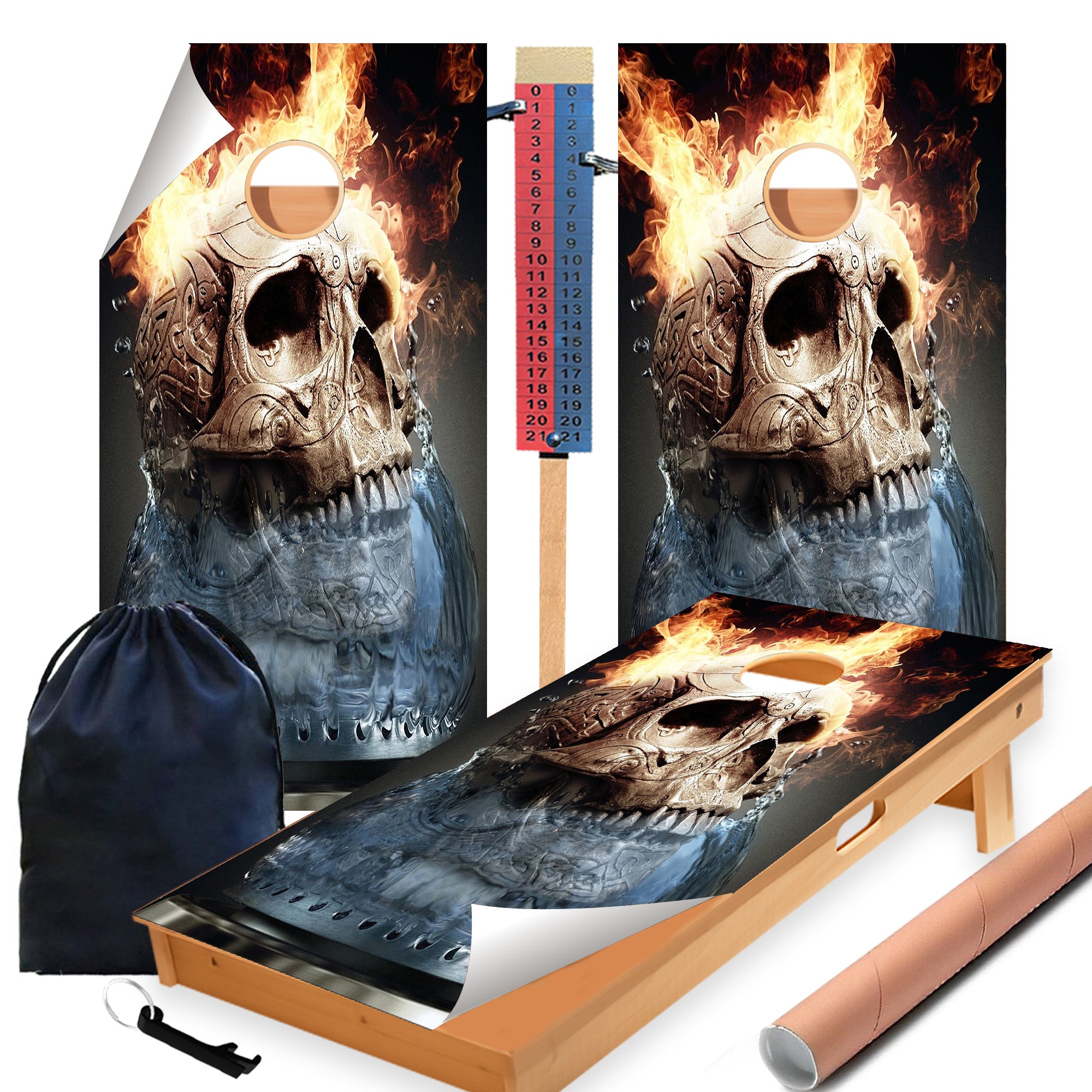 Melting Glass Cornhole Boards Wraps (Set of 2)