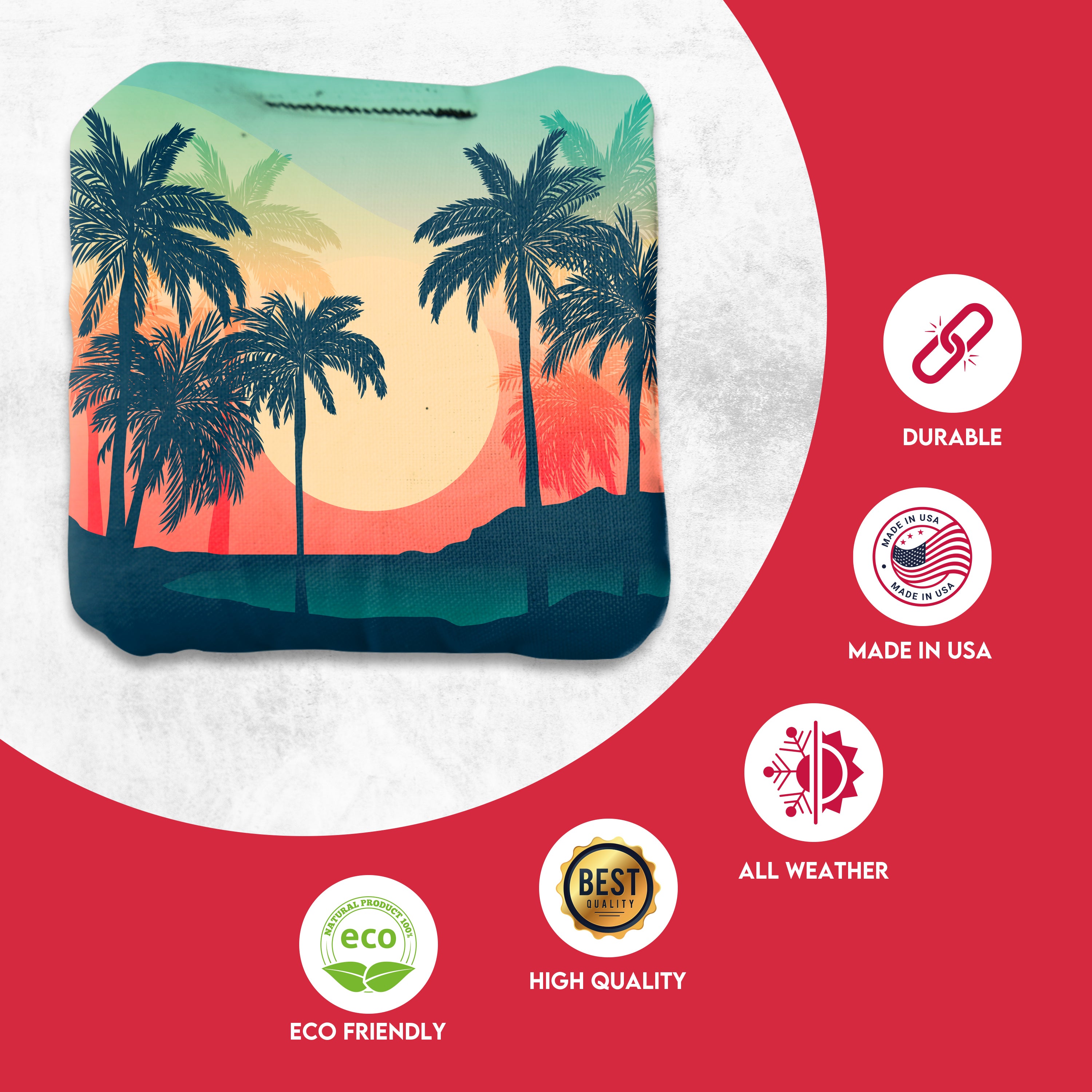 Palm Trees Cornhole Bags - Set of 8