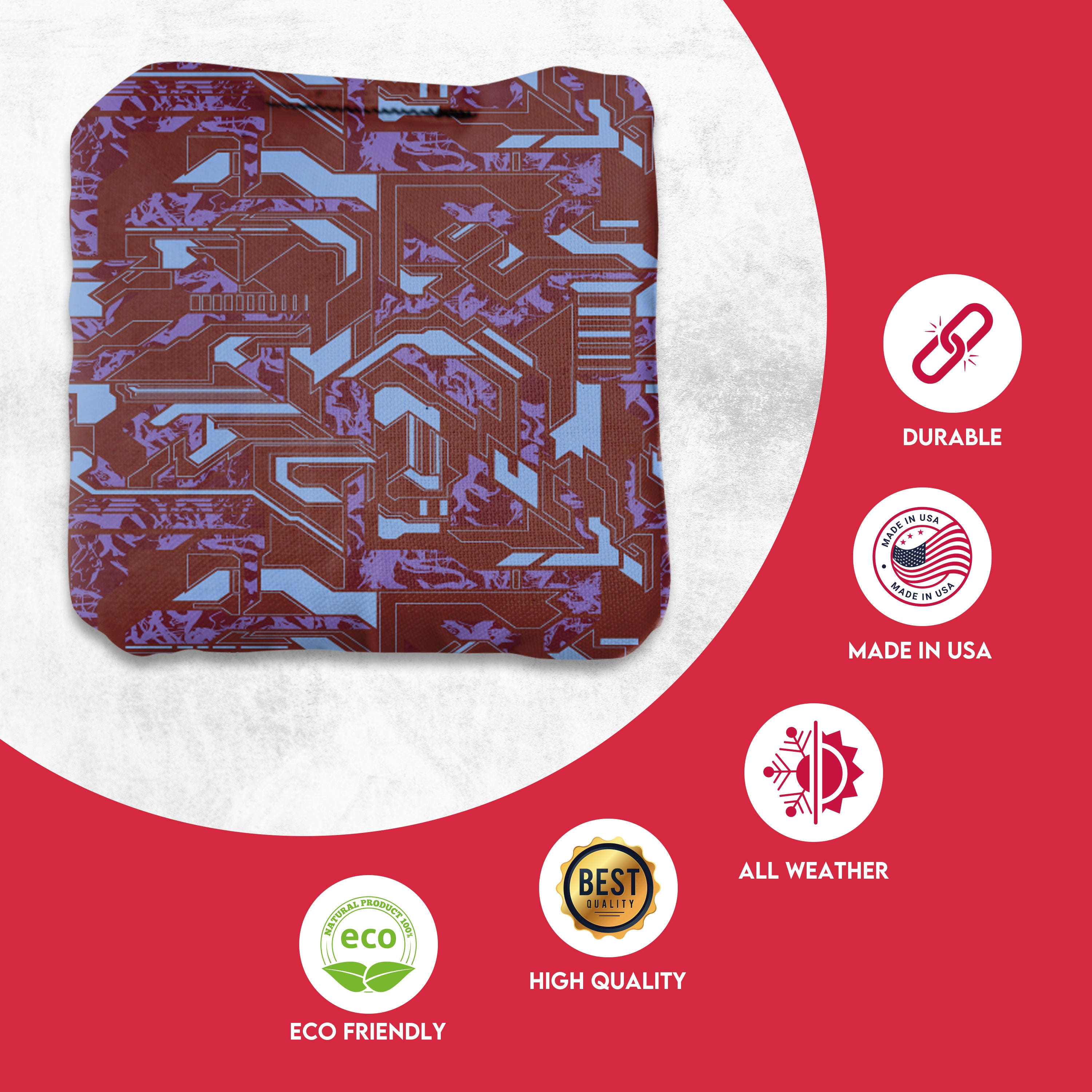 Green Purple Tech Fusion Cornhole Bags - Set of 8