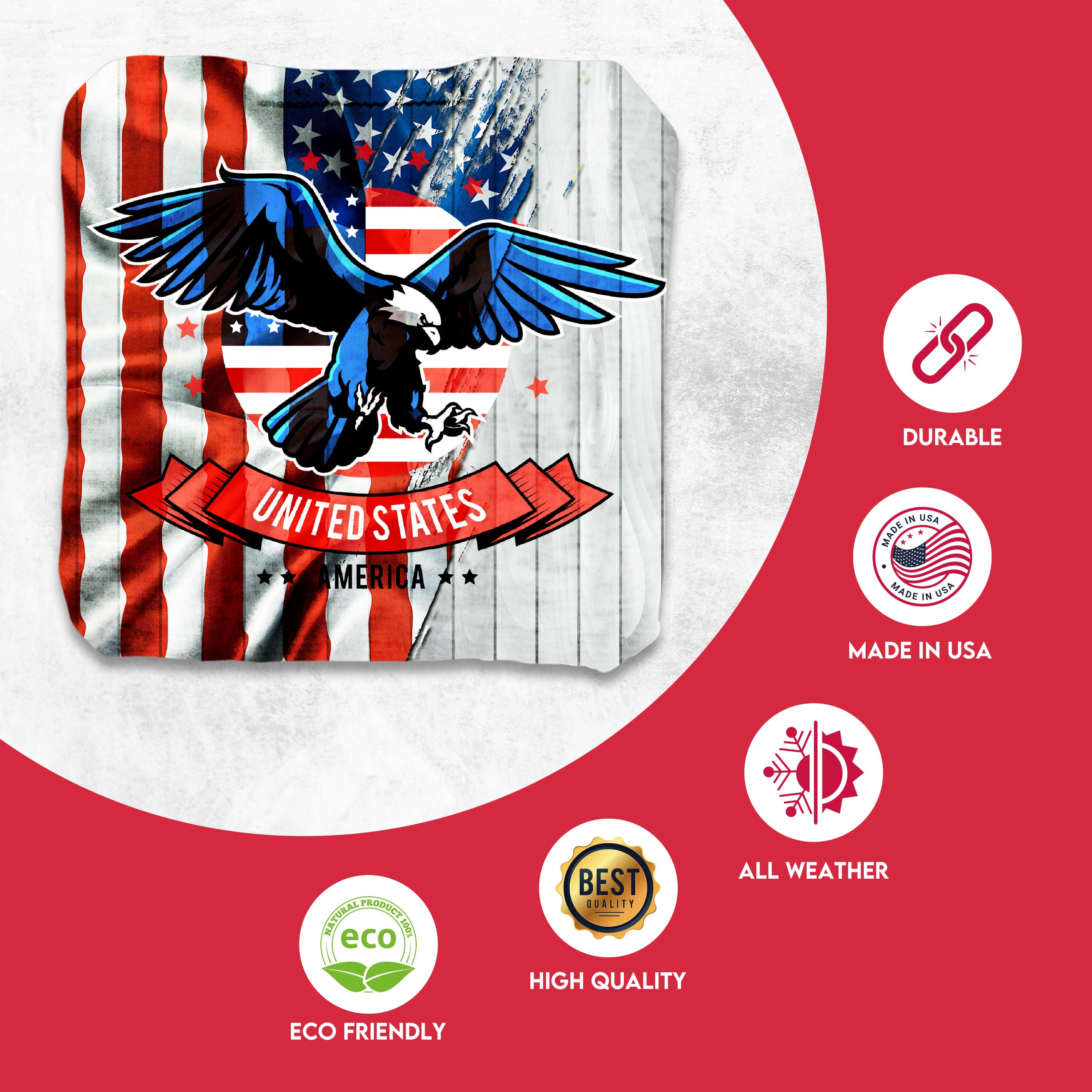 USA Eagle Flag Cornhole Bags - Set of 8