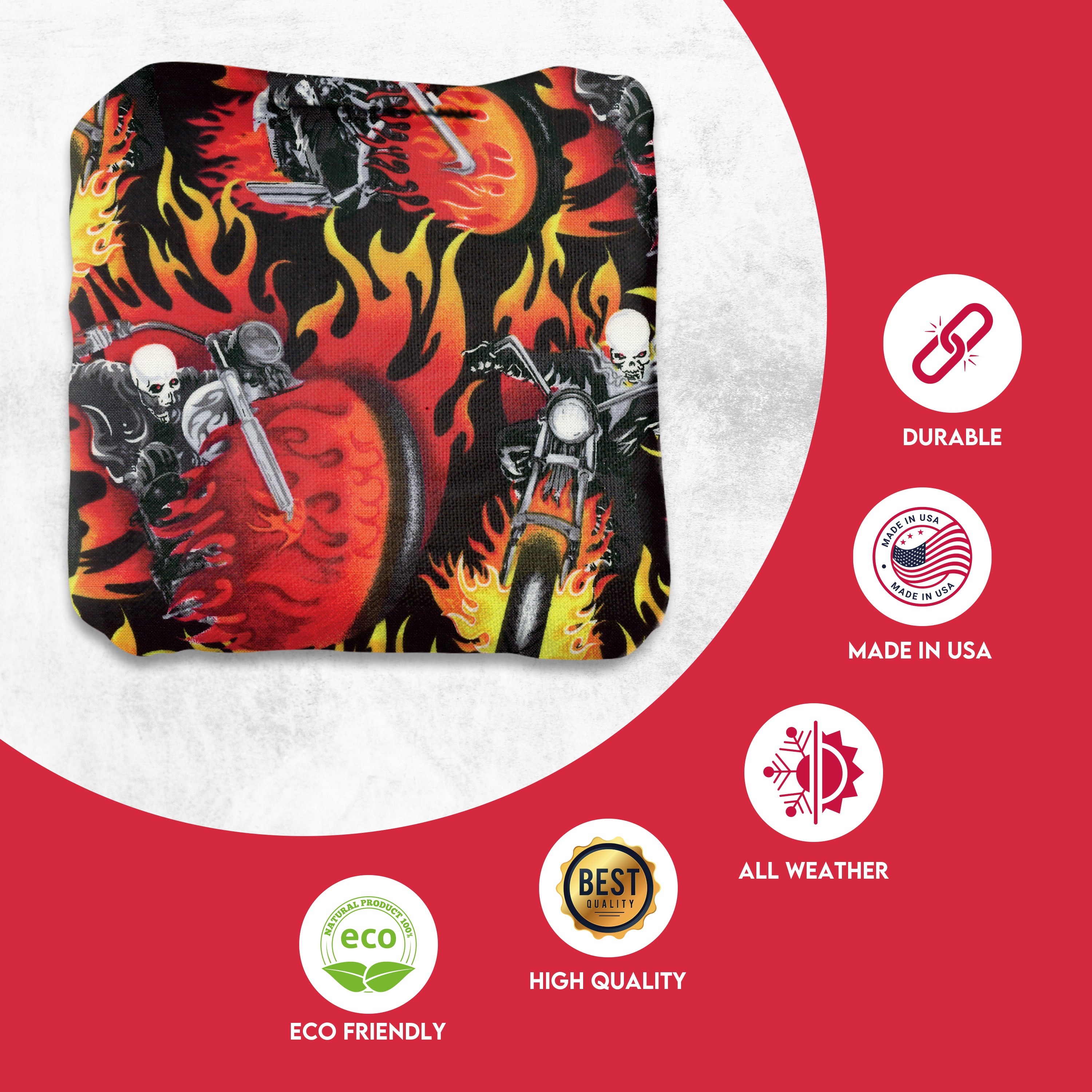 Skull Rider Cornhole Bags - Set of 8