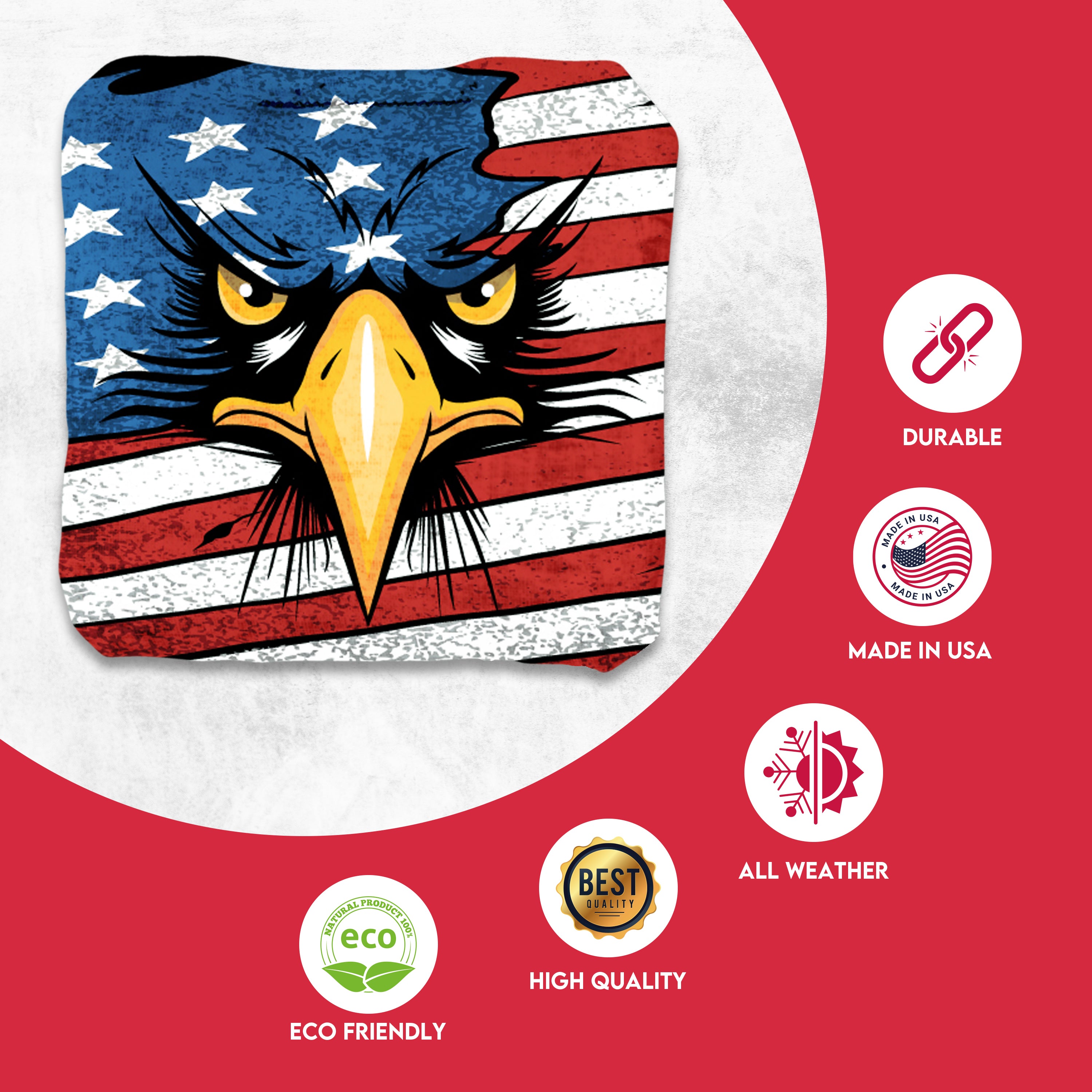 Eagle in Flag Cornhole Bags - Set of 8