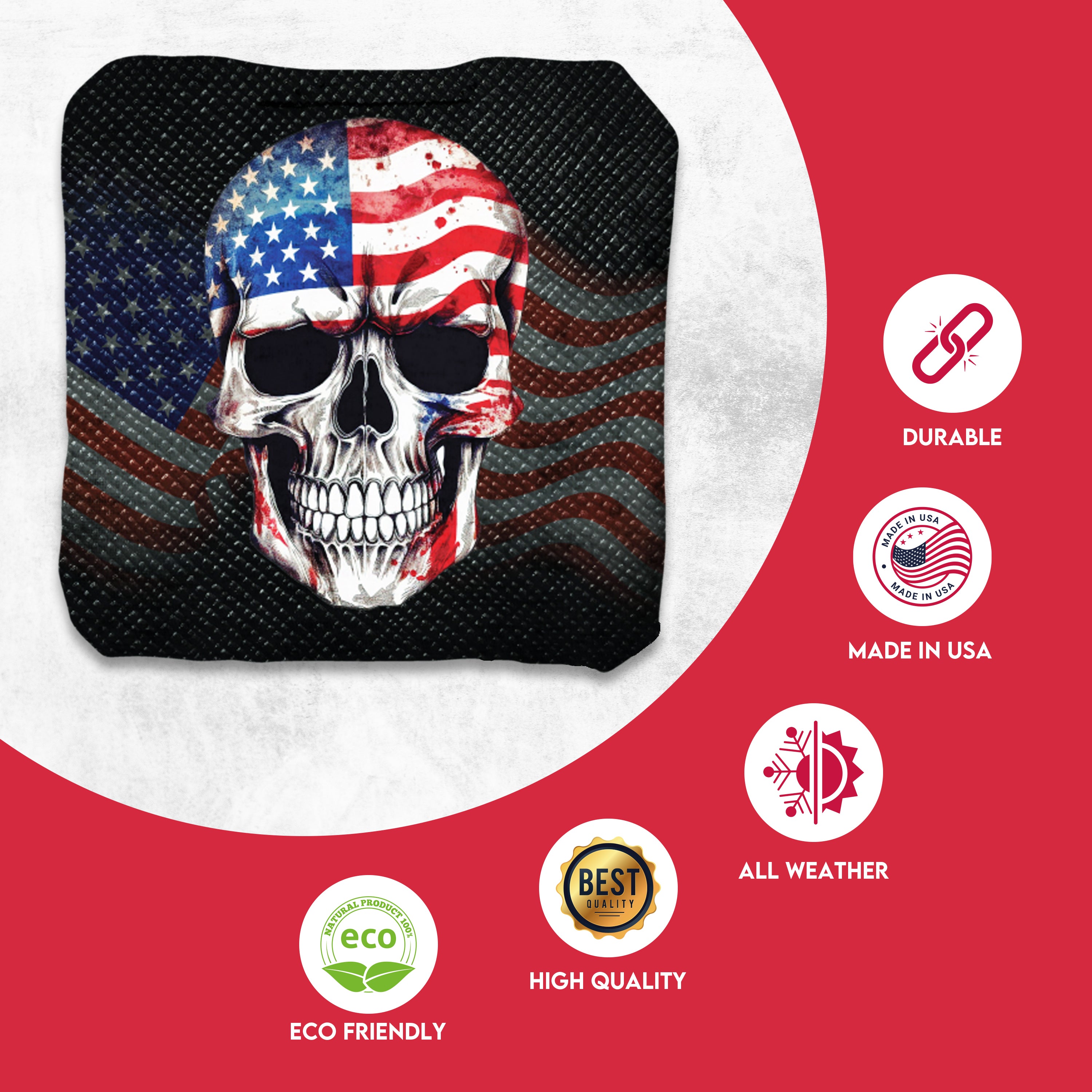 Flag Skull Cornhole Bags - Set of 8