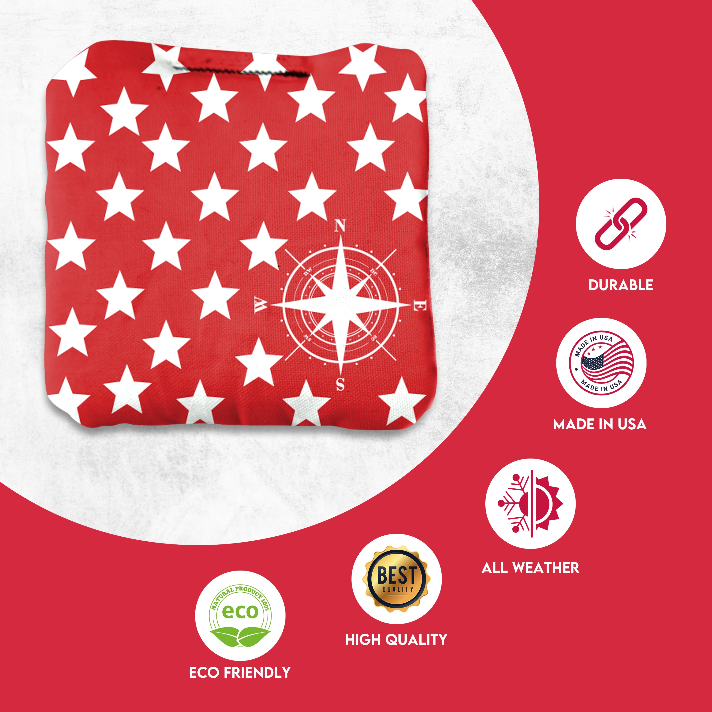 Compass Star Cornhole Bags - Set of 8