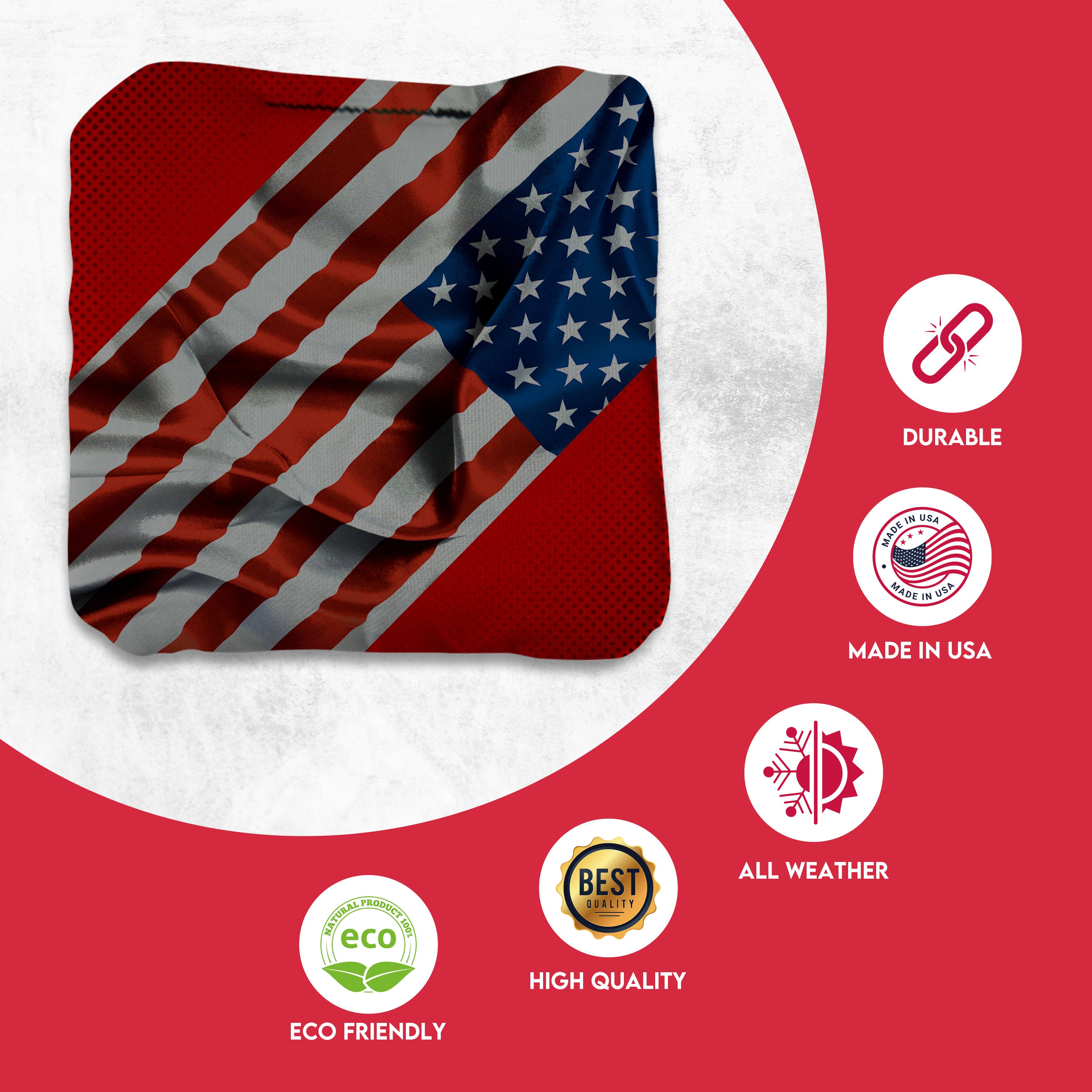 Sideway Flag Cornhole Bags - Set of 8