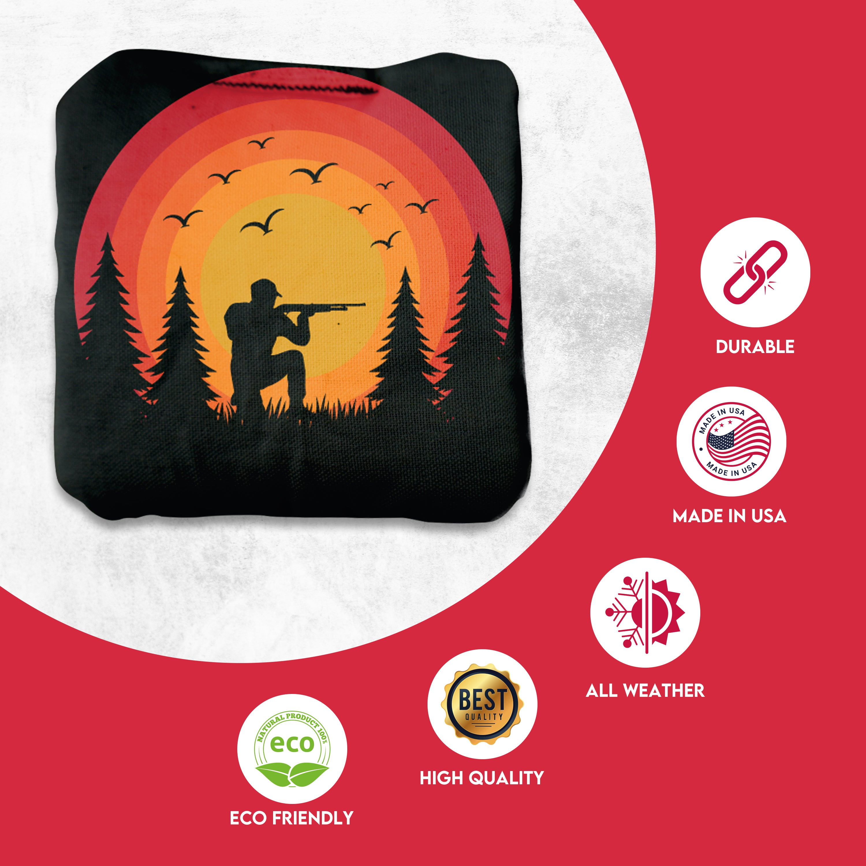 Red Purple Hunter Cornhole Bags - Set of 8