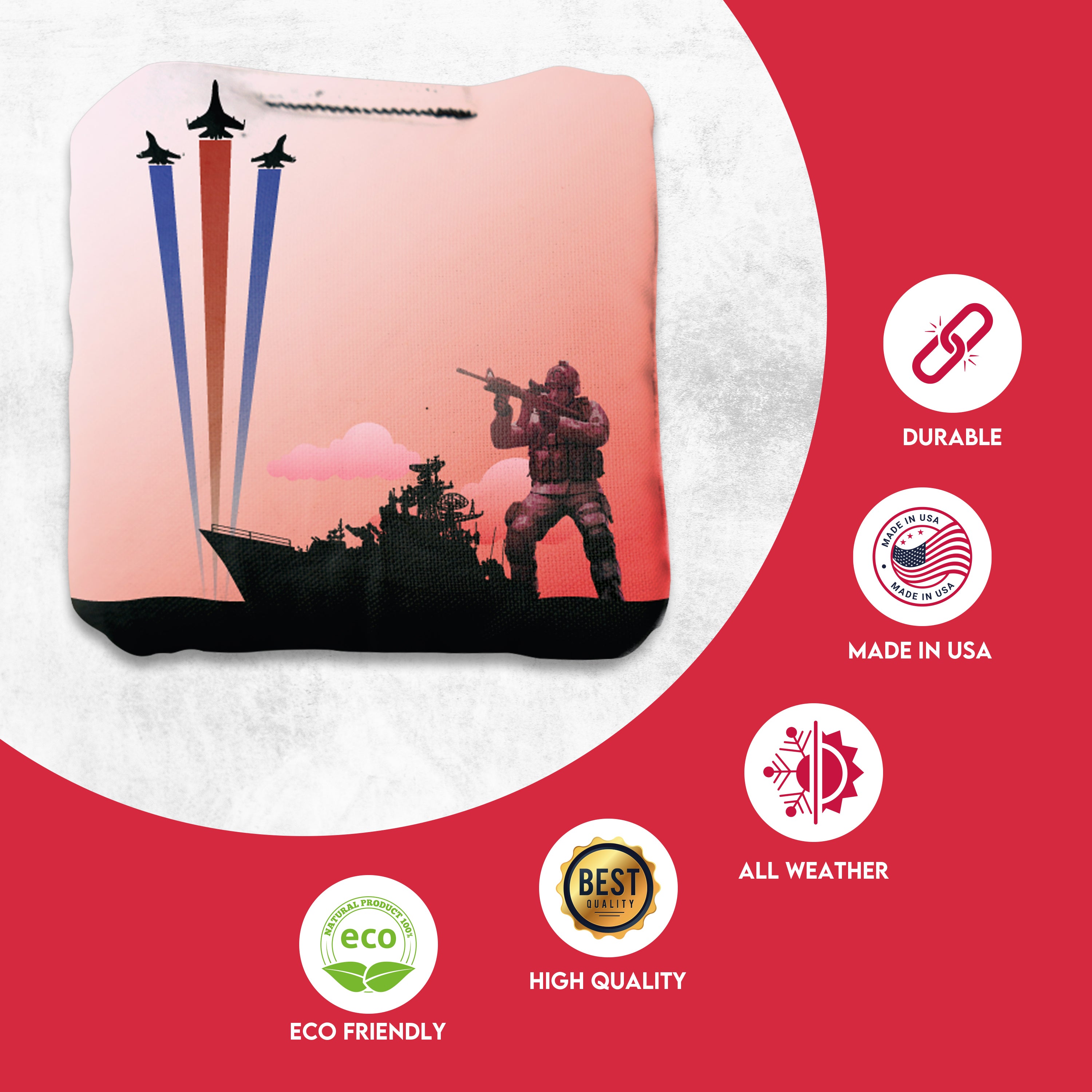 Battleship Soldier Cornhole Bags - Set of 8