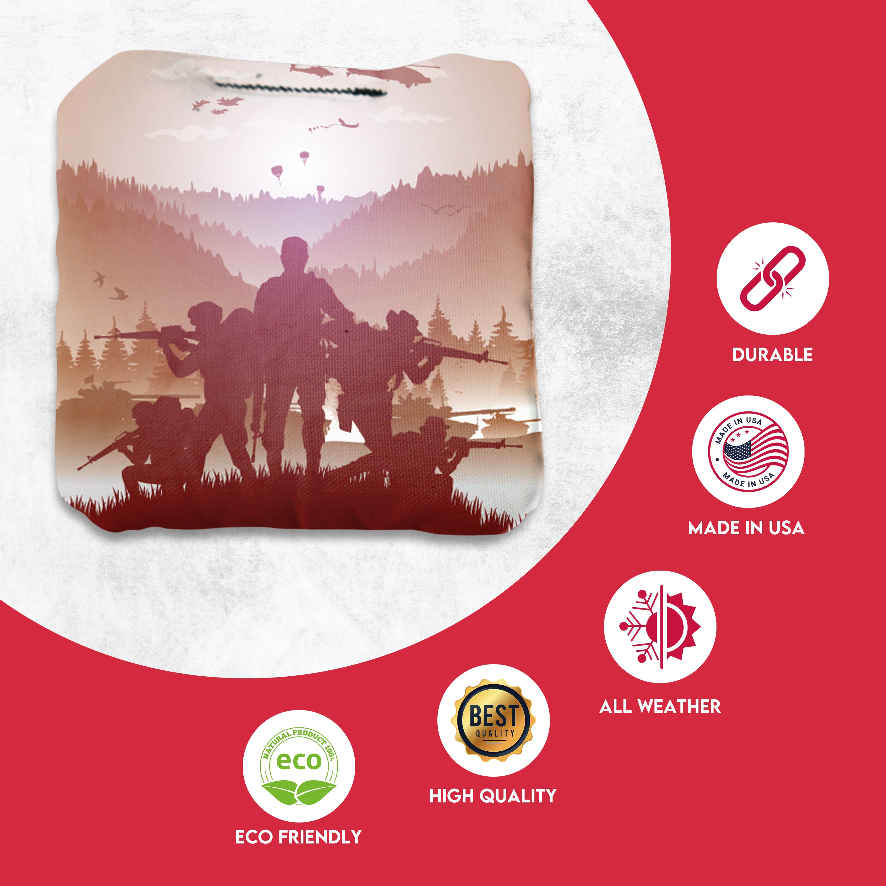 Red Blue Squad Cornhole Bags - Set of 8