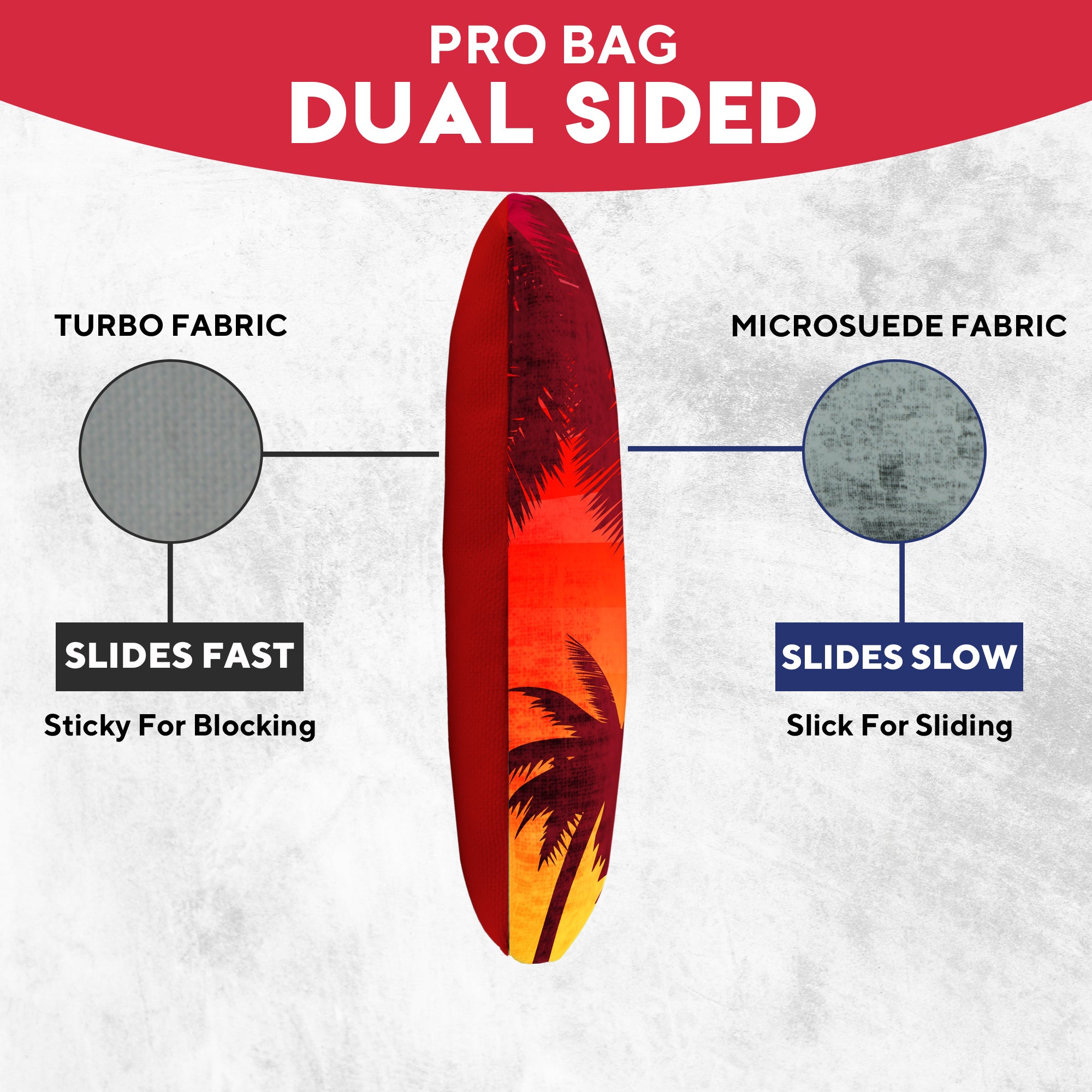 Red Blue Palm Sky Cornhole Bags - Set of 8