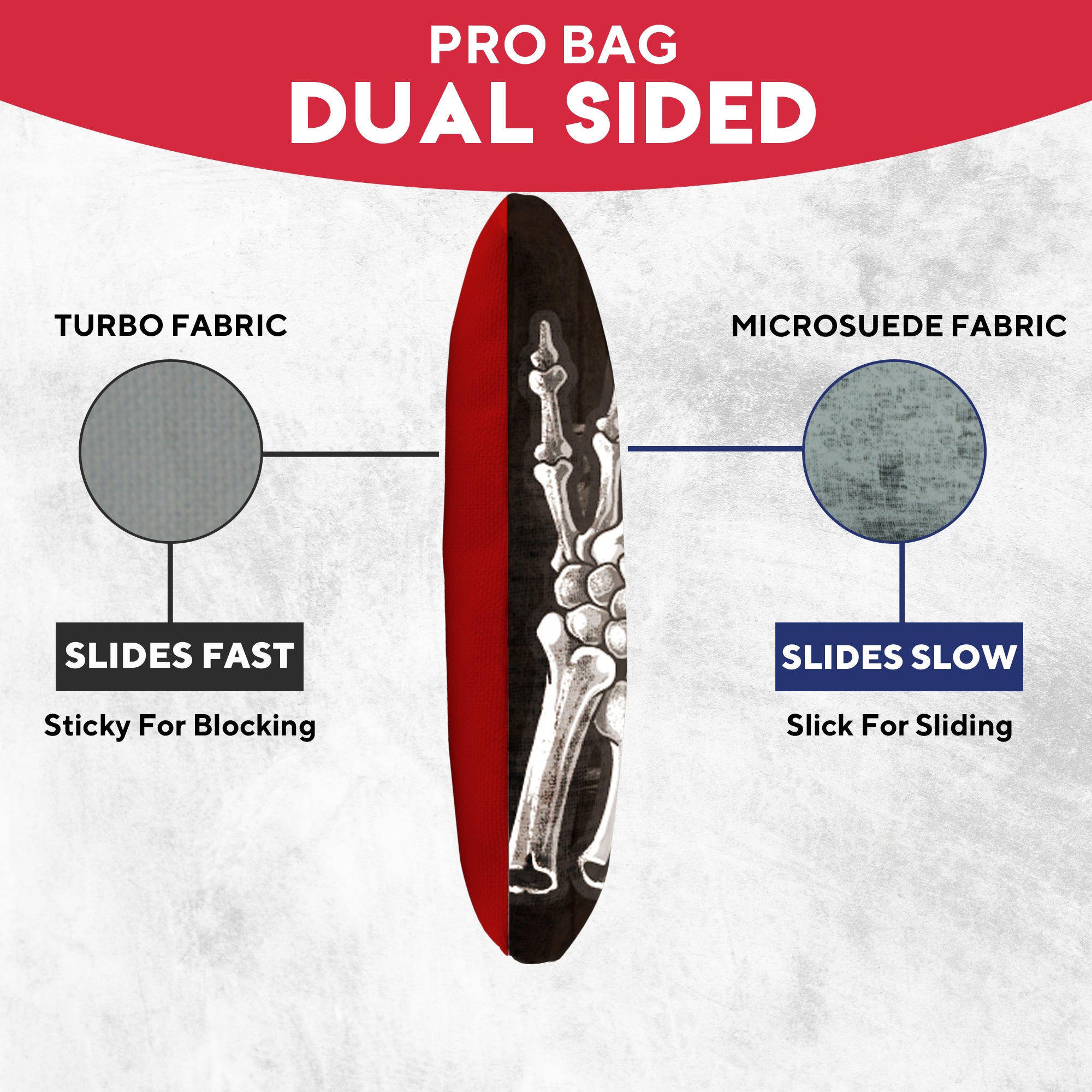 Bone Hand Heart Flag Cornhole Bags - Set of 8