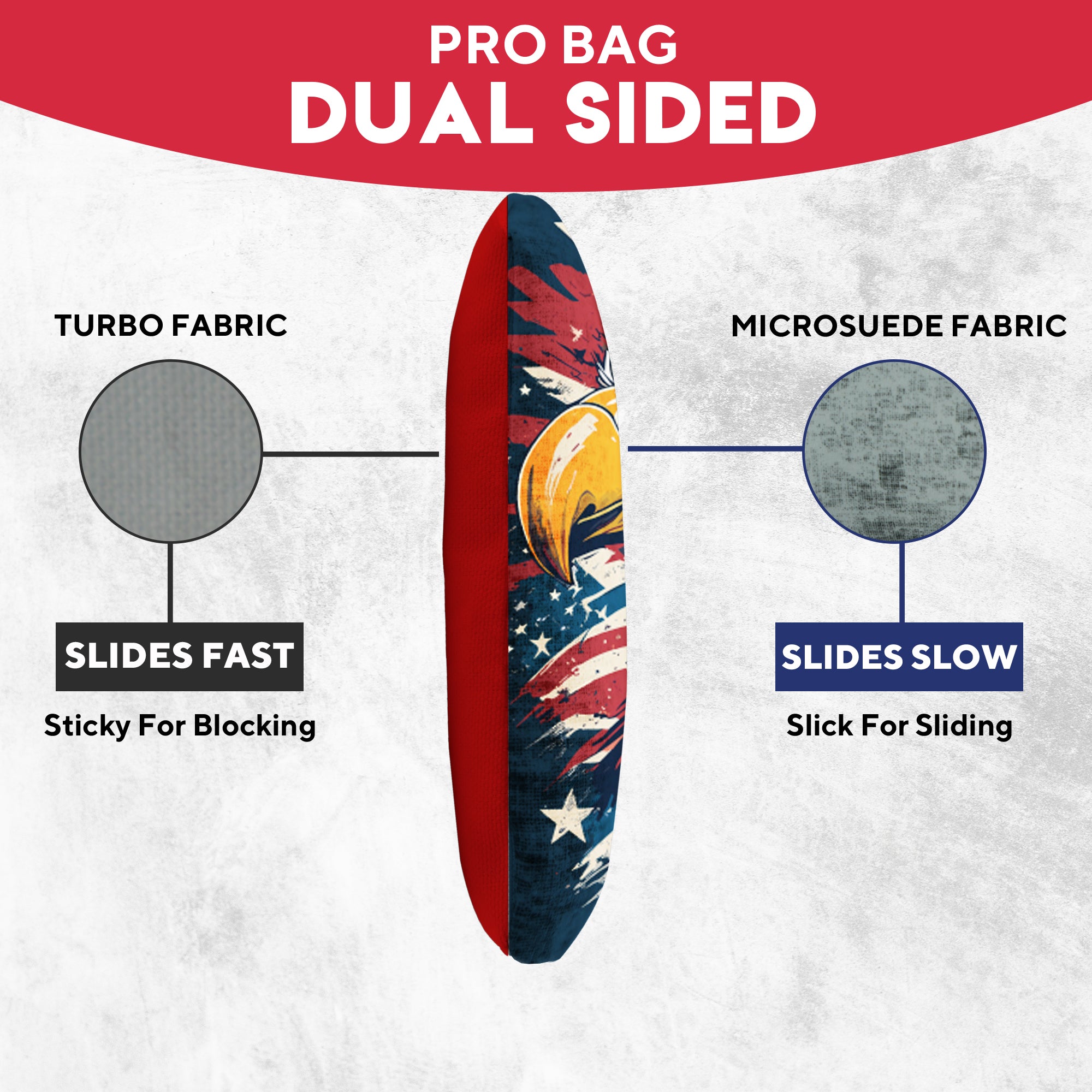 Red Gold Eagle Cornhole Bags - Set of 8