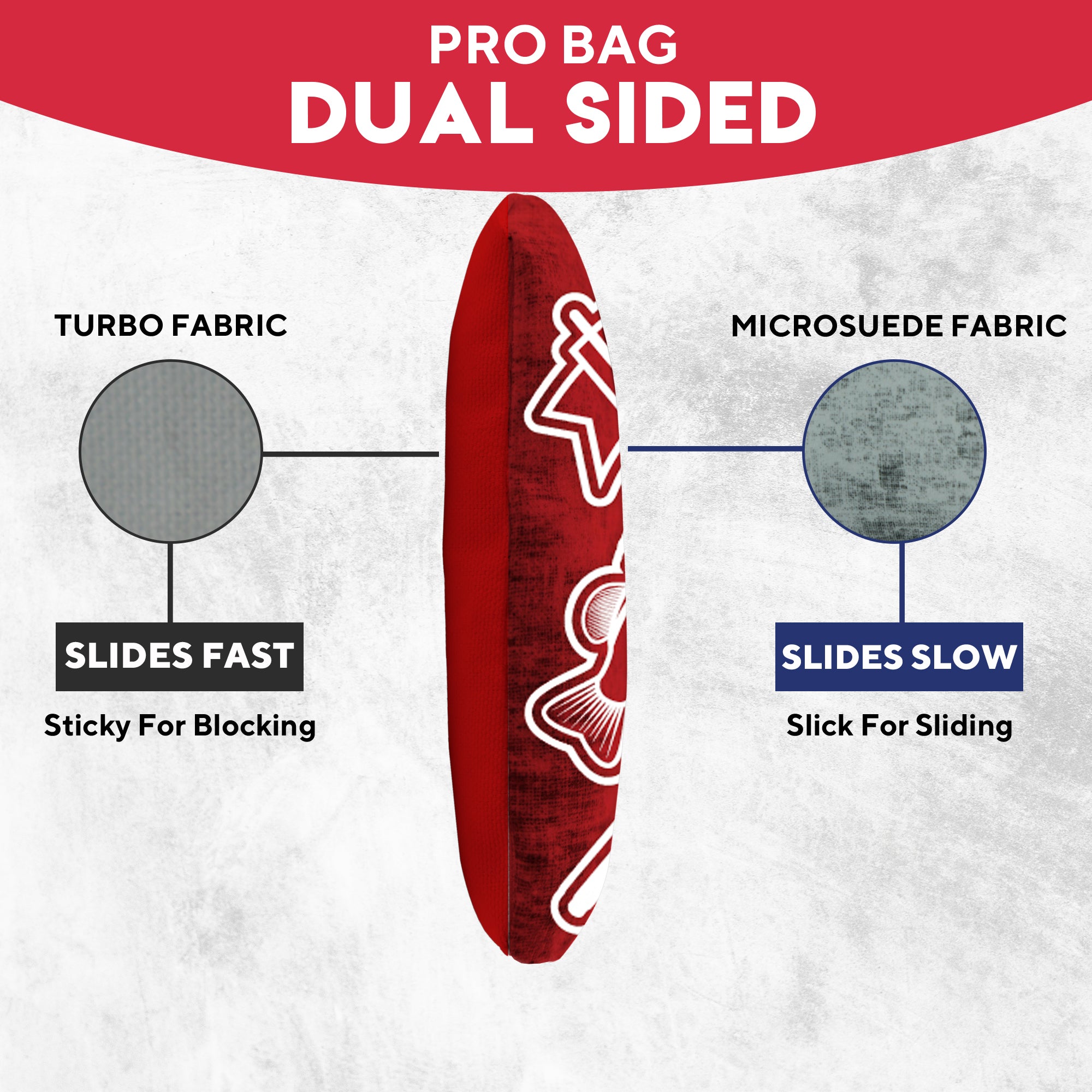 Red Blue Fish Logo Cornhole Bags - Set of 8