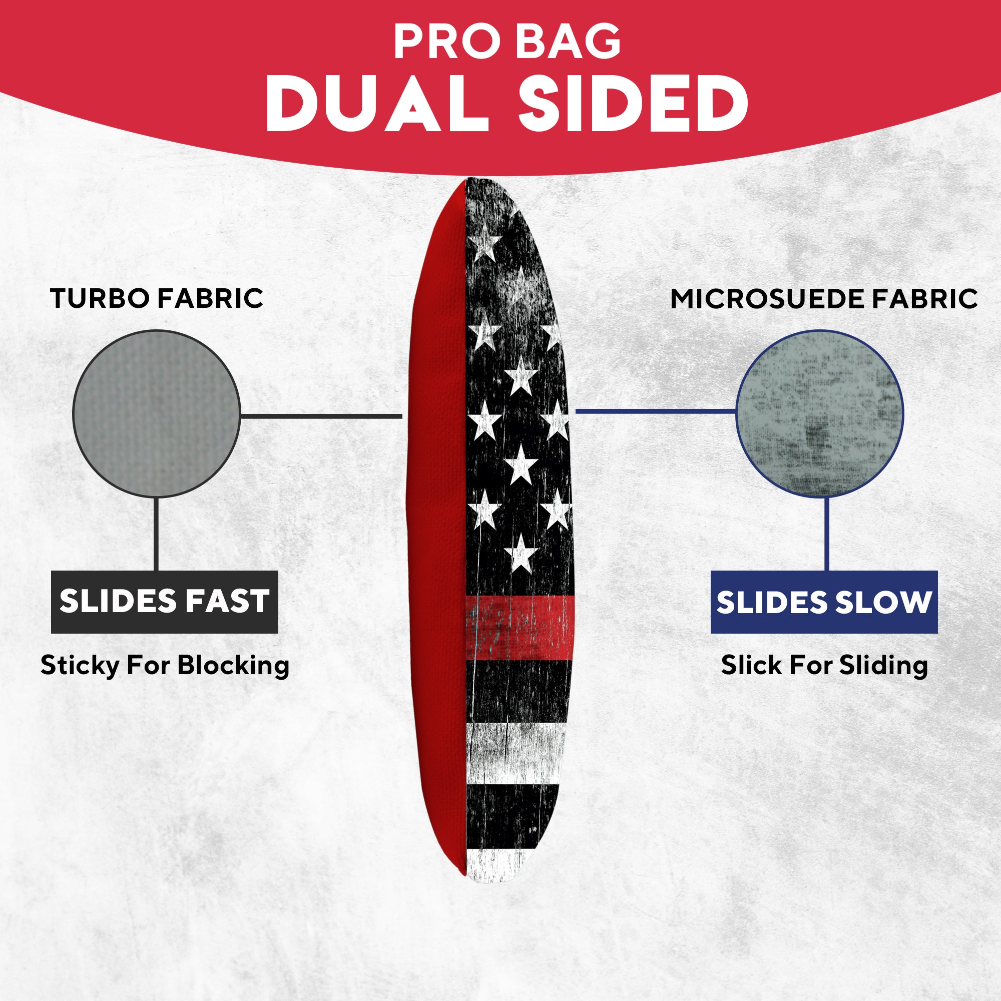 Red Blue Lines Cornhole Bags - Set of 8