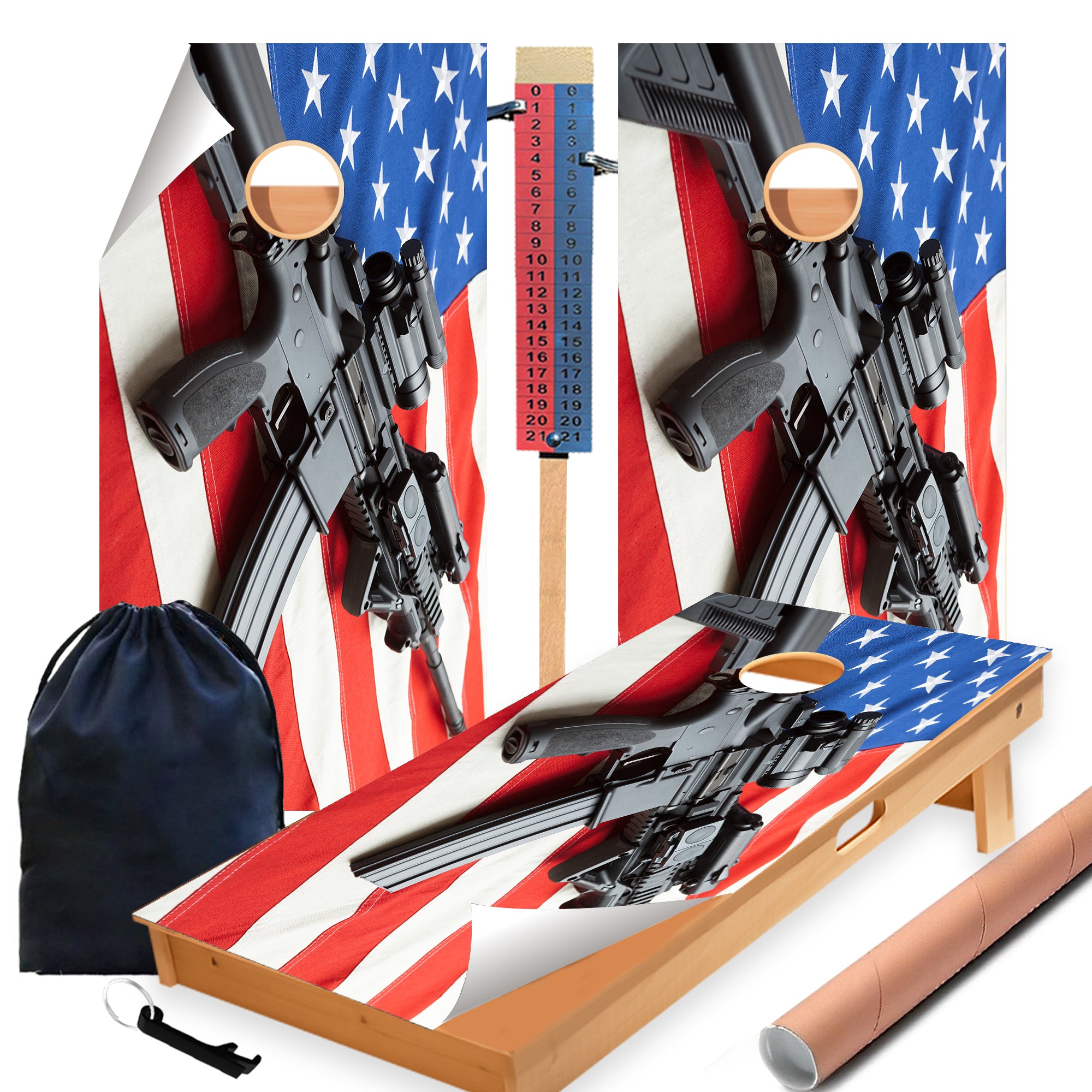 Army Flag Cornhole Boards Wraps (Set of 2)