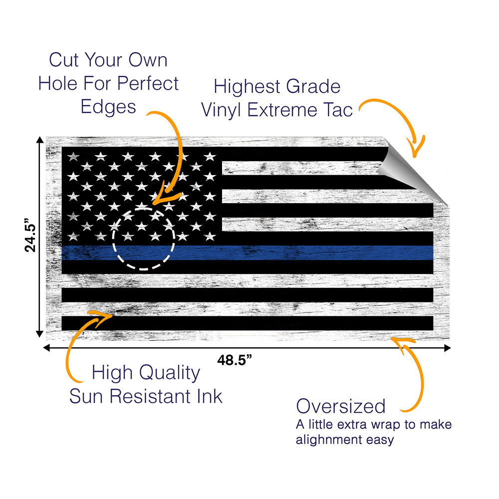 Blue Lines Wood Cornhole Boards Wraps (Set of 2)